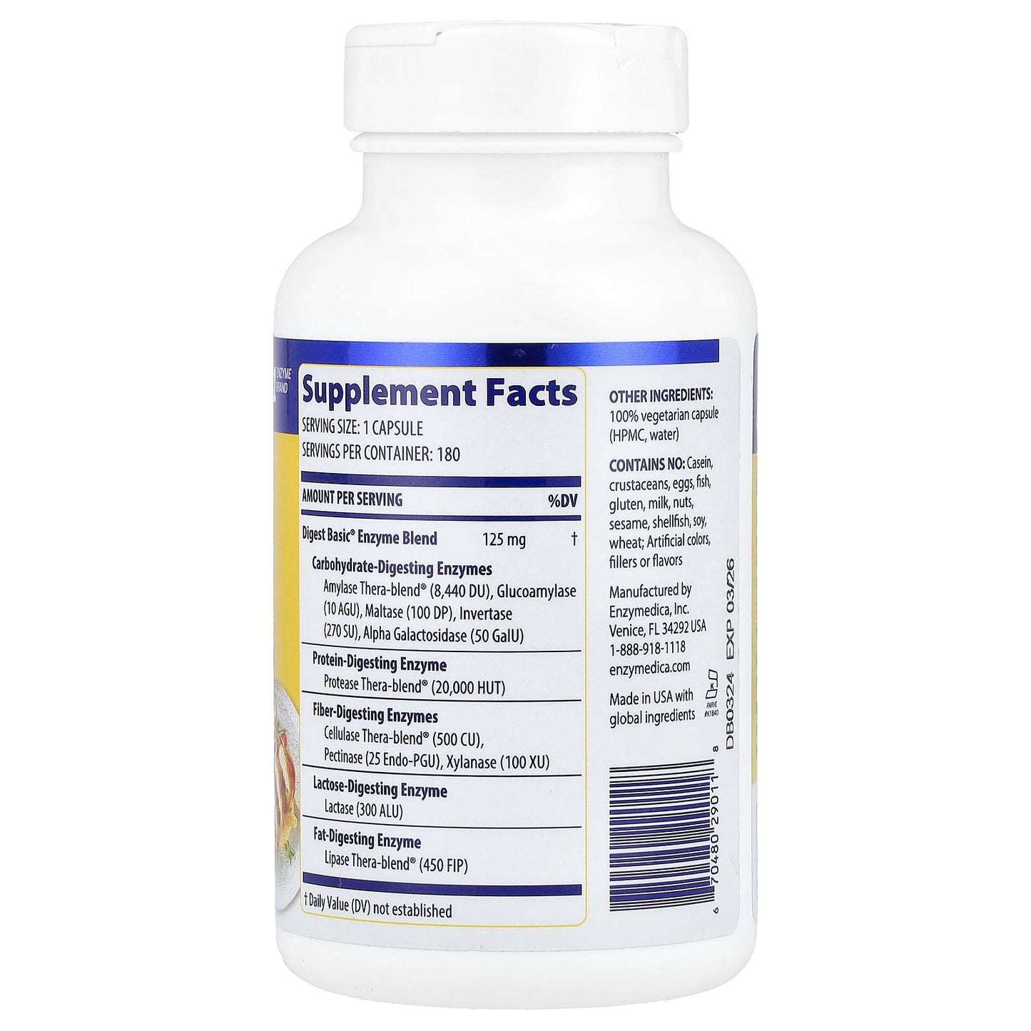 Digestive Health Made Easy - Enzymedica Digest Basic Capsules - Image 2