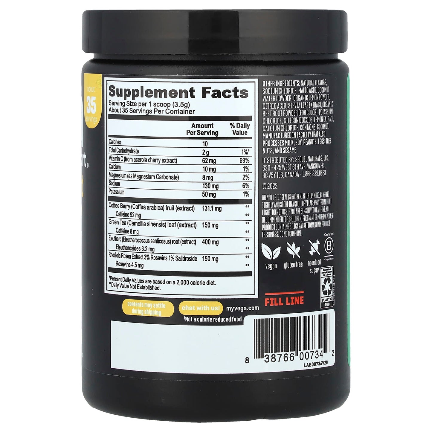 Vega, Sport®, Sugar-Free Pre-Workout Energizer, Strawberry Lemonade, 4.3 oz (122 g) - Image 2
