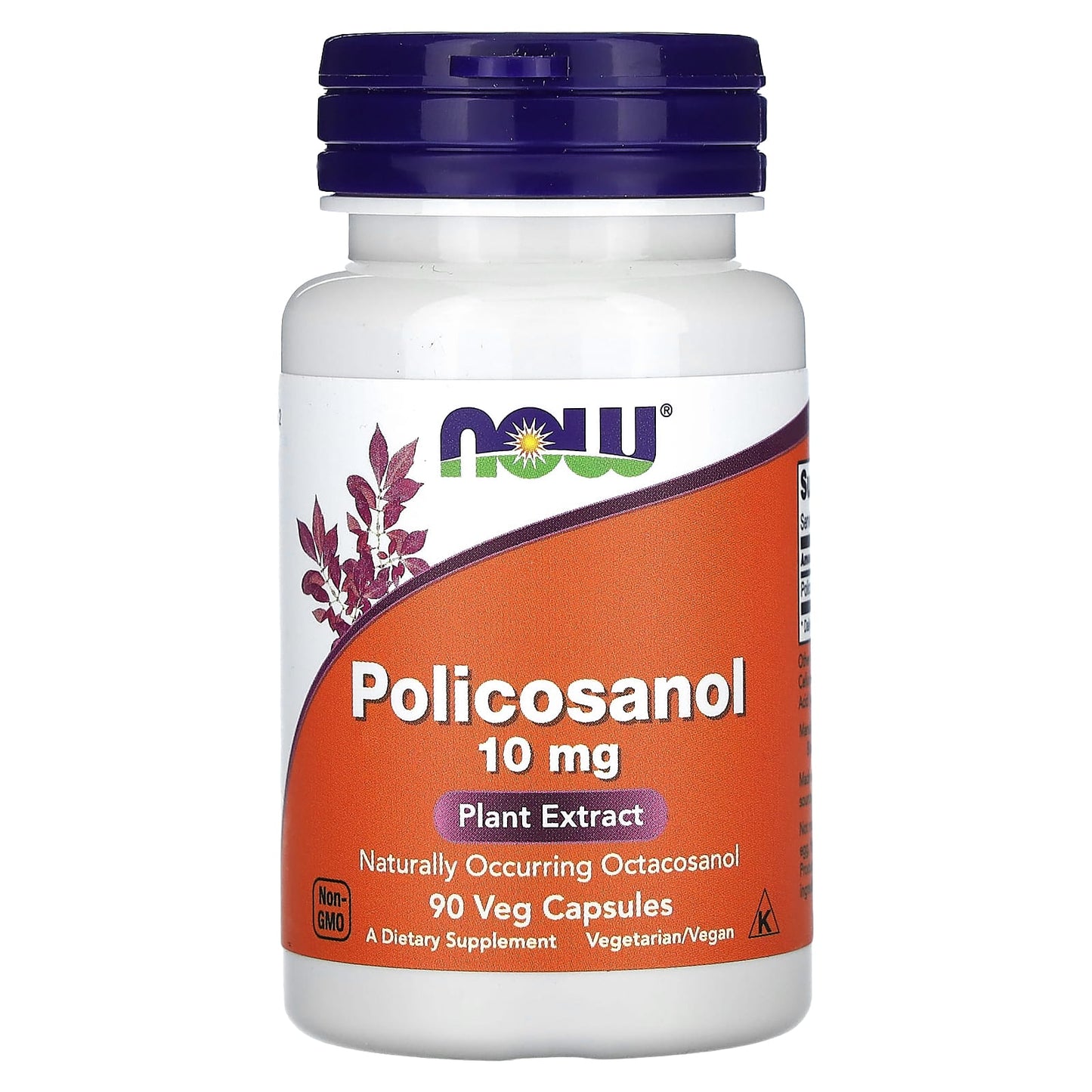 NOW Foods, Policosanol, 10 mg, 90 Veg Capsules - Image 1