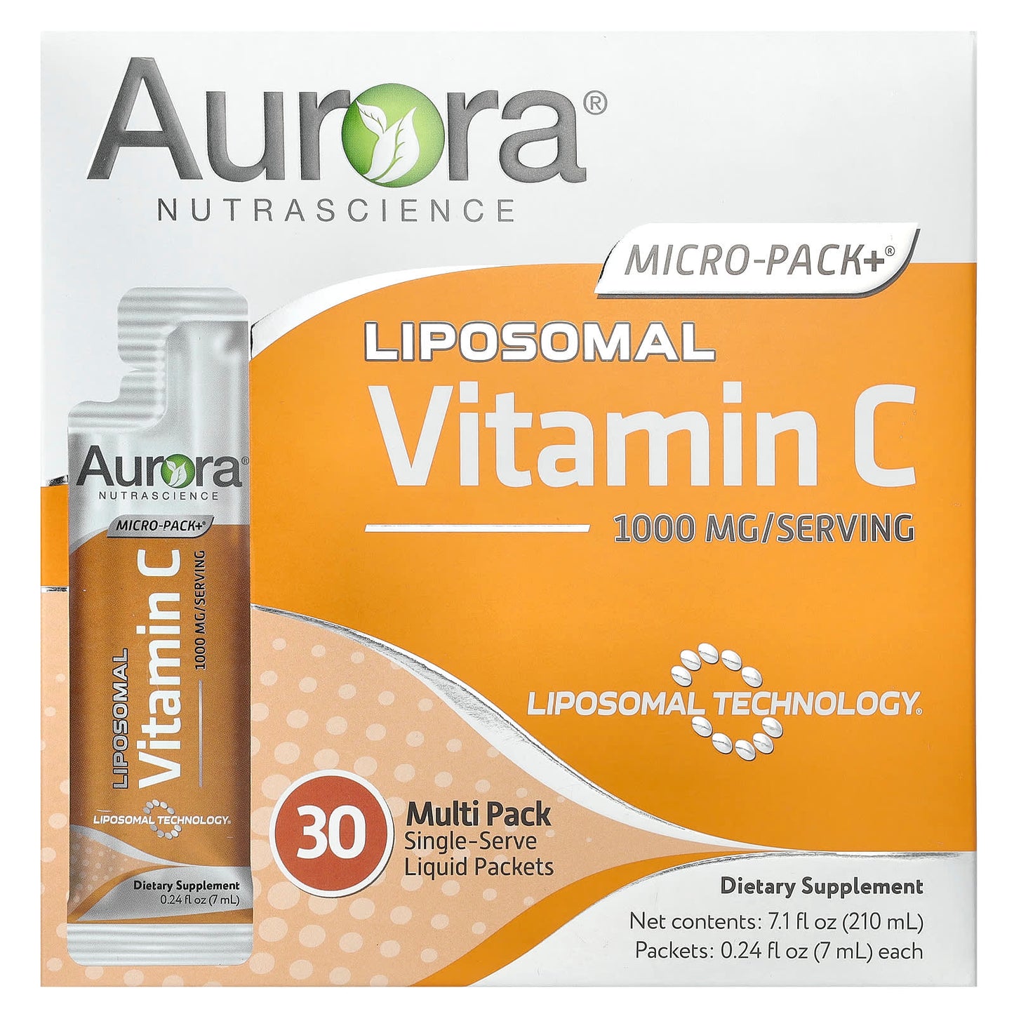 Boost Energy & Immunity with Aurora Nutrascience Micro-Pack+ Liposomal Vitamin C - Image 1