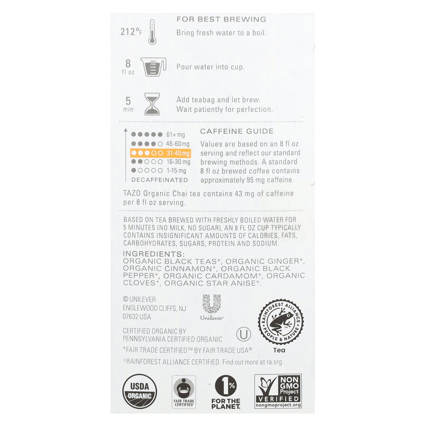TAZO, Regenerative, Organic Chai, Black Tea, 16 Tea Bags, 1.5 oz (43 g) - Image 2