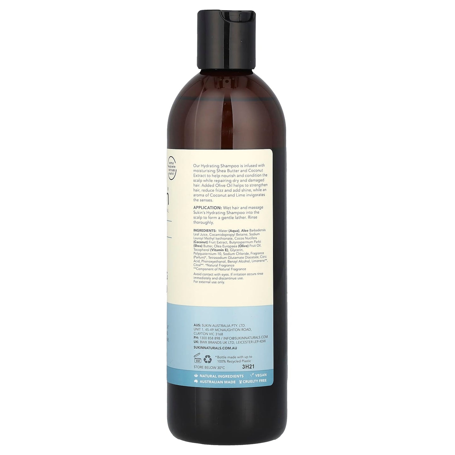 Sukin, Hydrating Shampoo, Dry & Damaged Hair, 16.9 fl oz (500 ml) - Image 2
