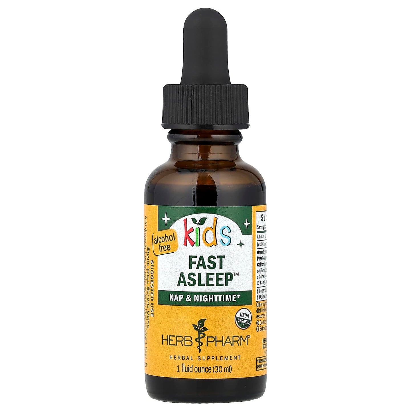 Herb Pharm Kids' Fast Asleep - USDA Organic, Non-Alcoholic, 1 fl oz - Image 1