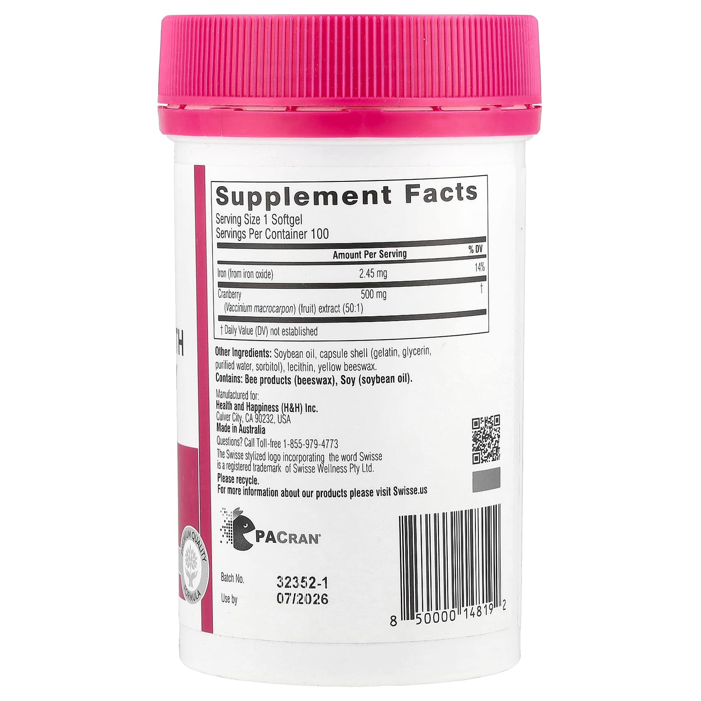 Swisse, Ultiboost®, High Strength Cranberry, 25,000 mg, 100 Softgels - Image 2