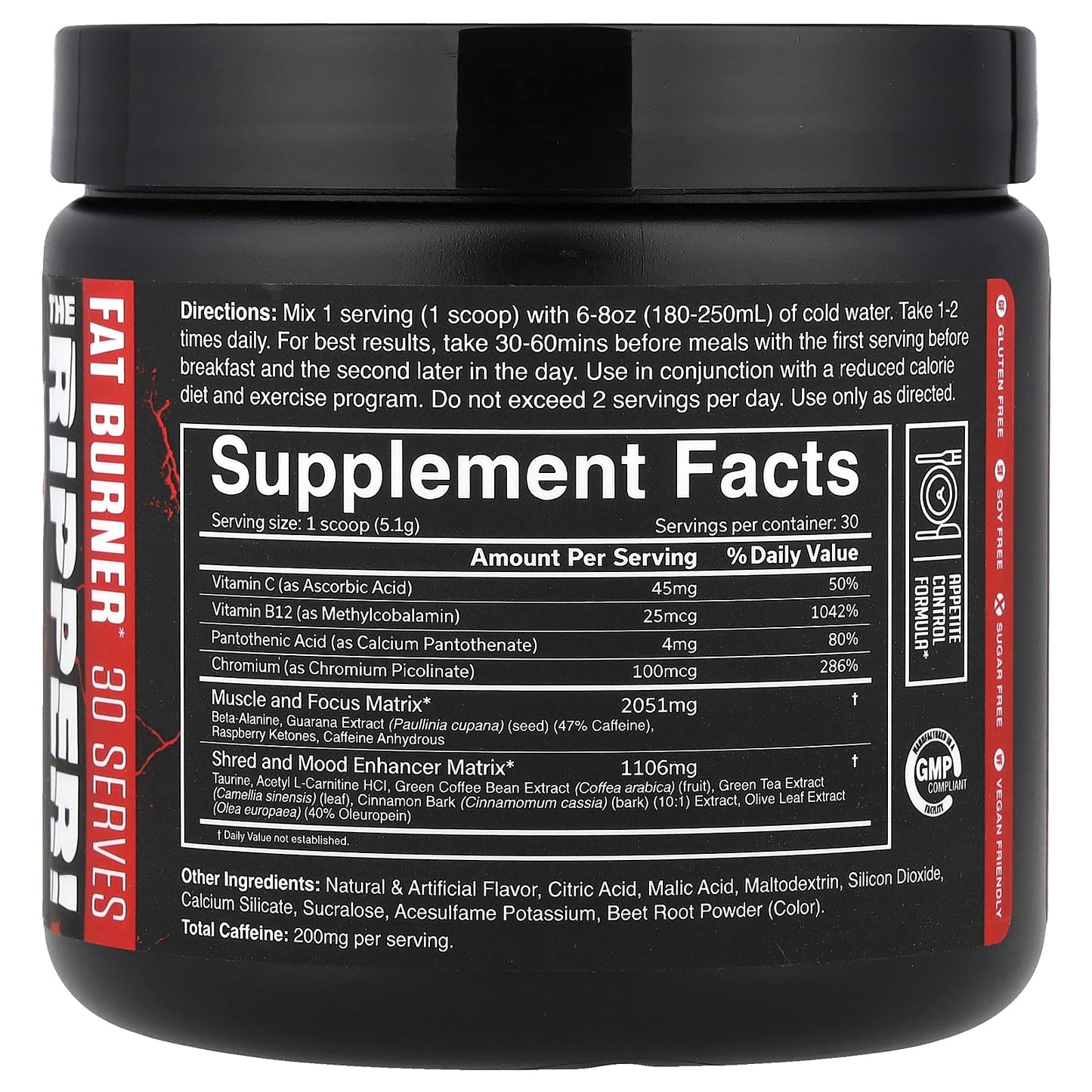 JNX Sports The Ripper Fat Burner Energy Boost & Appetite Control Supplement - Image 2