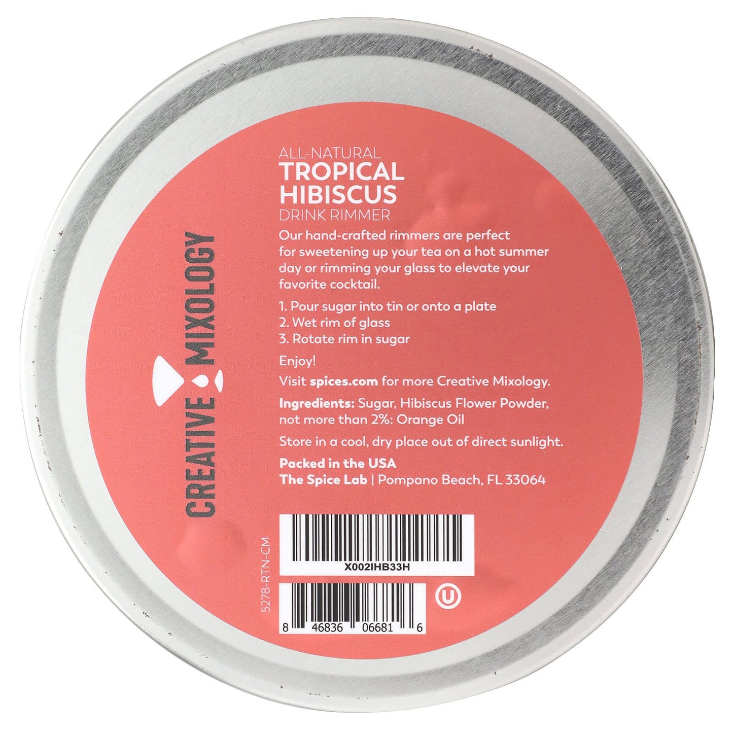 The Spice Lab, Creative Mixology, All-Natural Tropical Hibiscus Sugar Rimmer, 3.5 oz (99 g) - Image 2