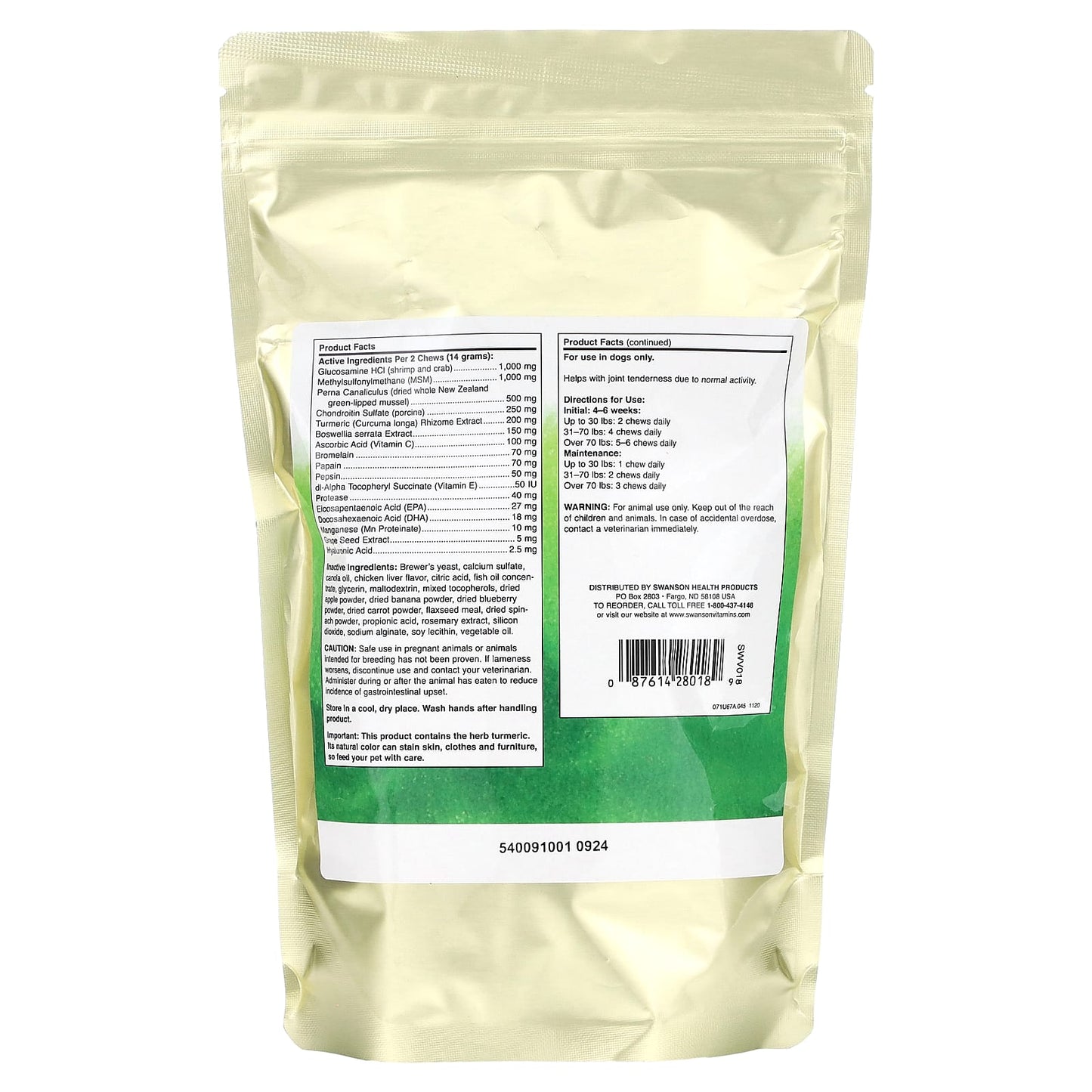 Swanson, Advanced Hip & Joint, For Dogs, Chicken Liver, 45 Chews, 11.11 oz (315 g) - Image 2