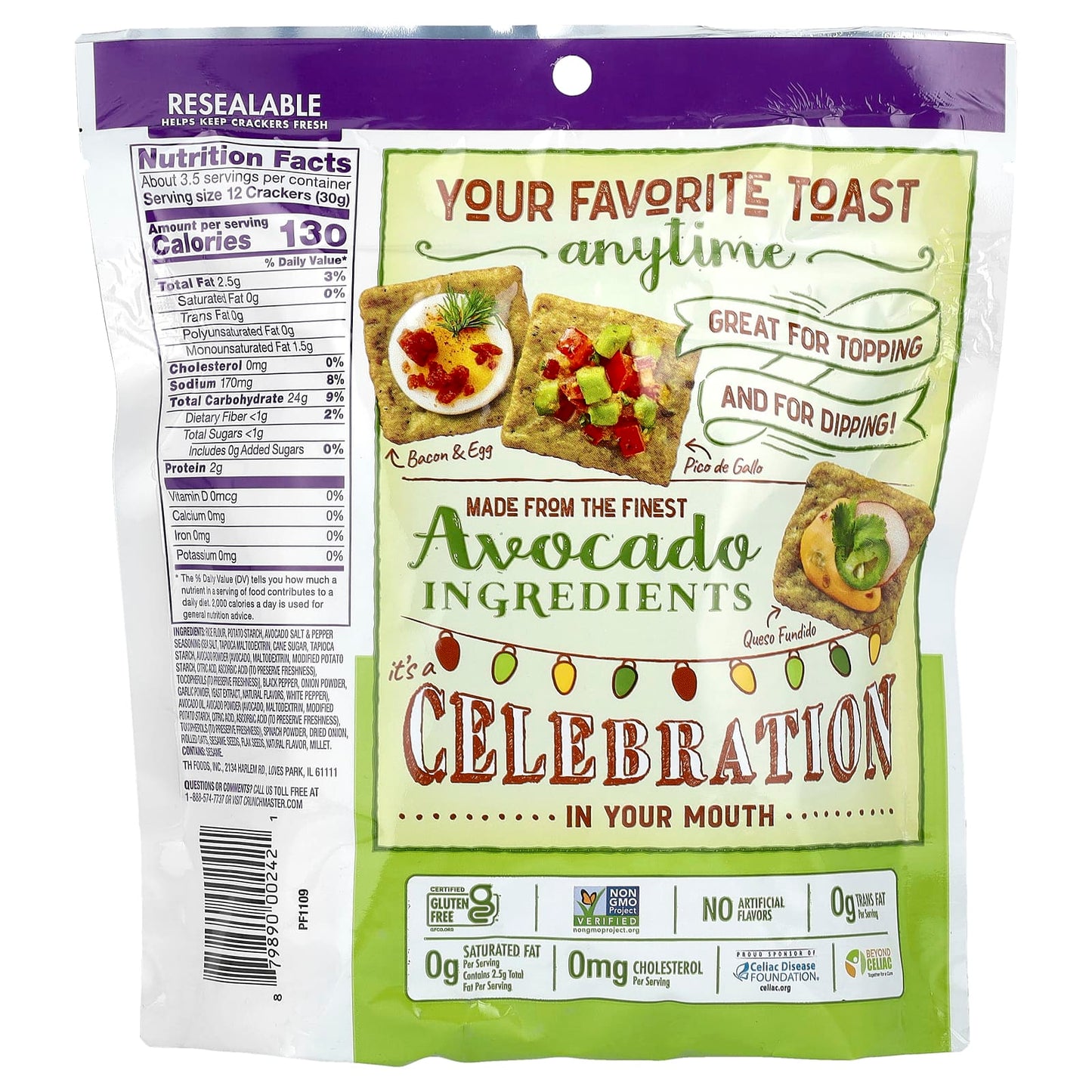 Crunchy Avocado Toast Rice Crackers by Crunchmaster - Gluten Free & Vegan - Image 2
