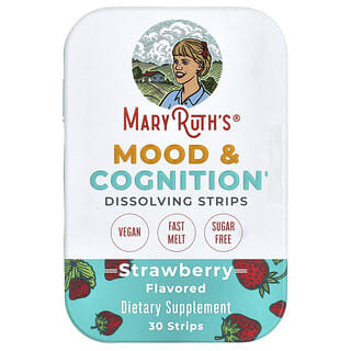 MaryRuth's Mood & Cognition Support Dissolving Strips, Strawberry, 30 Strips