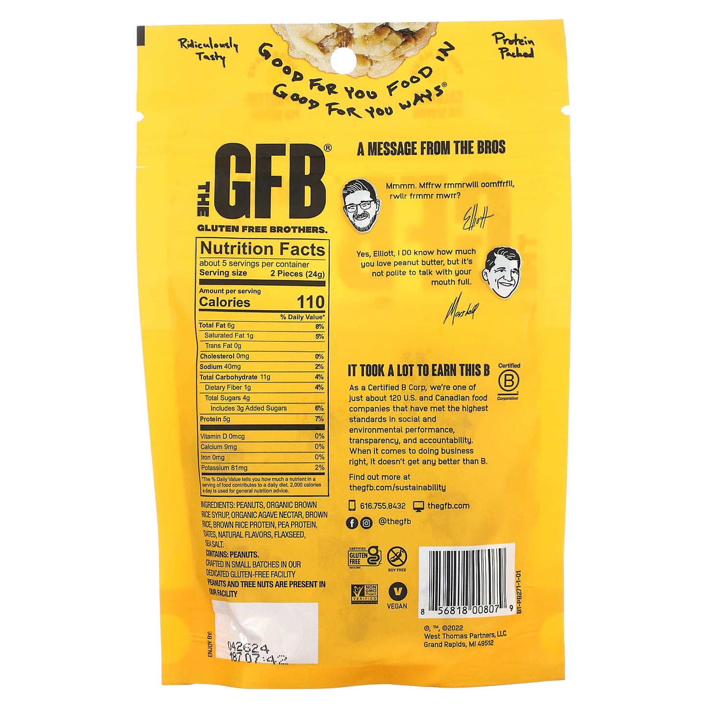 The GFB, Gluten Free Bites, Peanut Butter, 4 oz (113 g) - Image 2