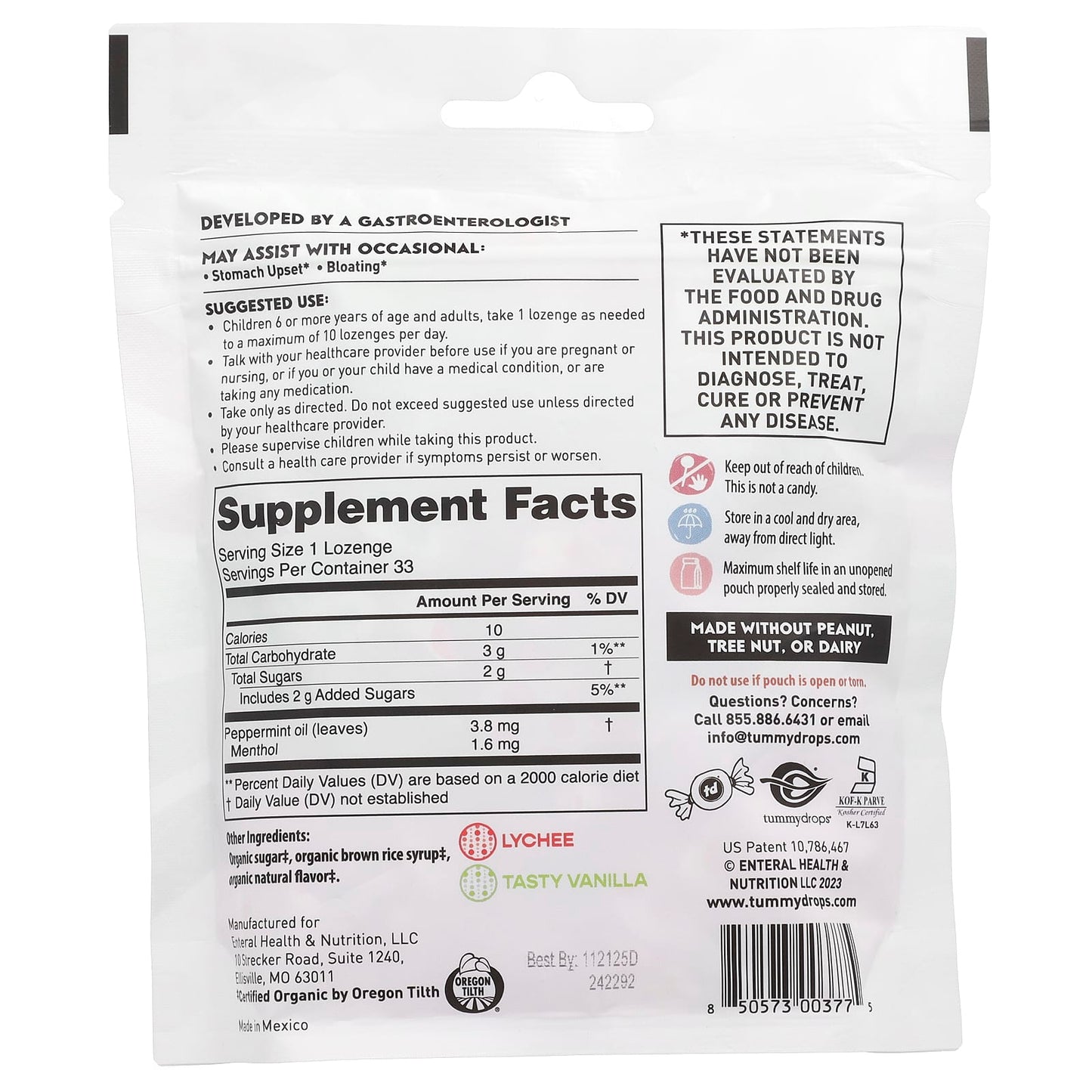 Tummydrops, Groovy Peppermint Variety Pack, Sweet Lychee & Tasty Vanilla Cream , 33 Lozenges - Image 2