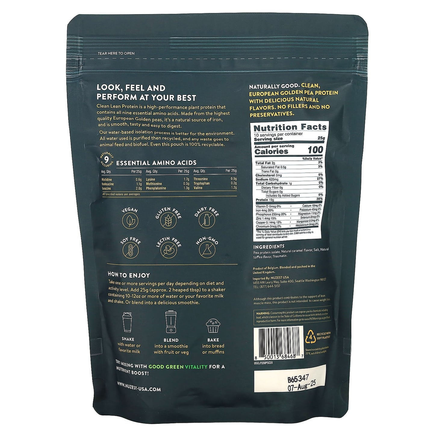 Nuzest, Clean Lean Protein, Salted Caramel, 8.8 oz (250 g) - Image 2