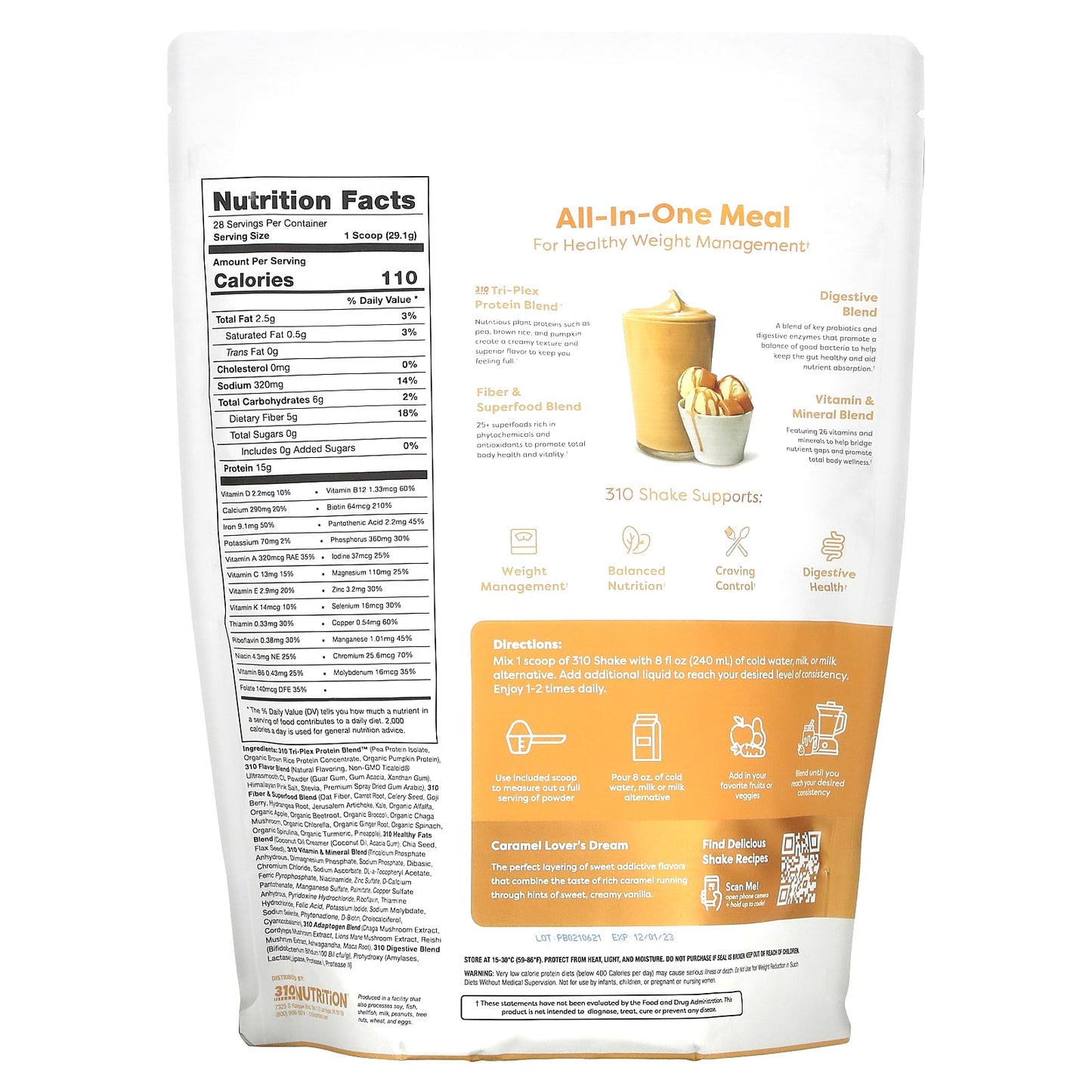 310 Nutrition Caramel Sundae All-In-One Meal Shake for Weight Management - Image 2