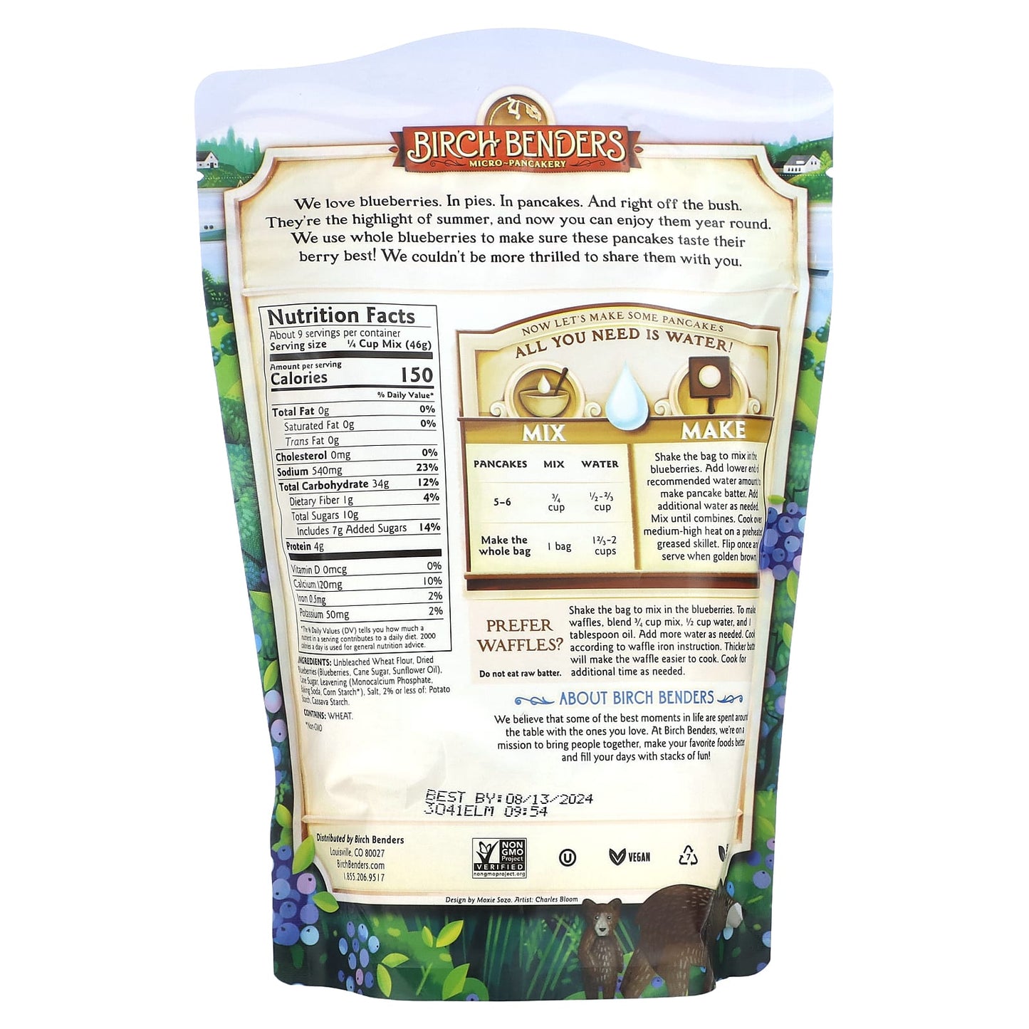 Delicious Blueberry Pancake & Waffle Mix by Birch Benders - 14 oz - Image 2