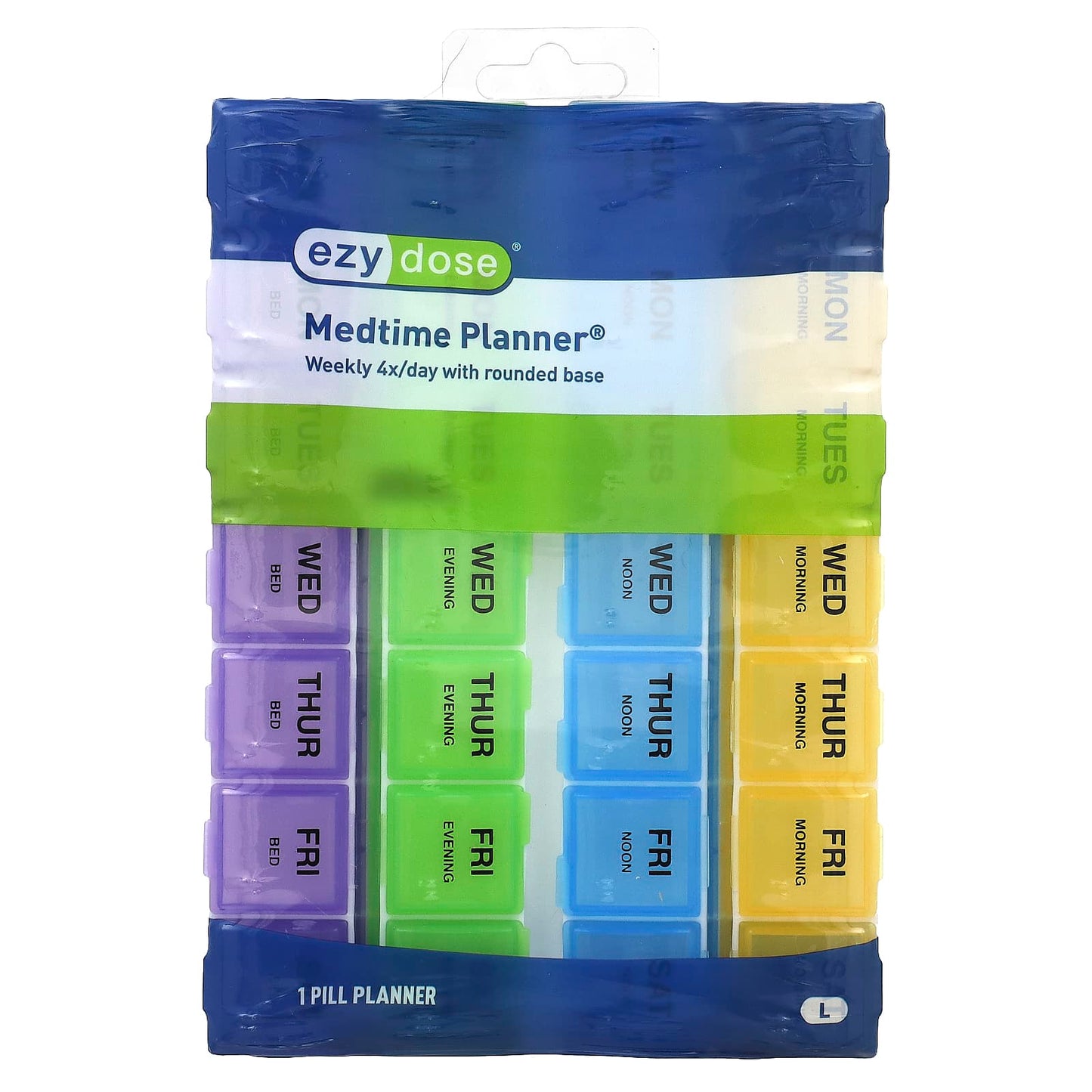 Ezy Dose Weekly Pill Planner with Rounded Base, Large, 1 Count - Image 1