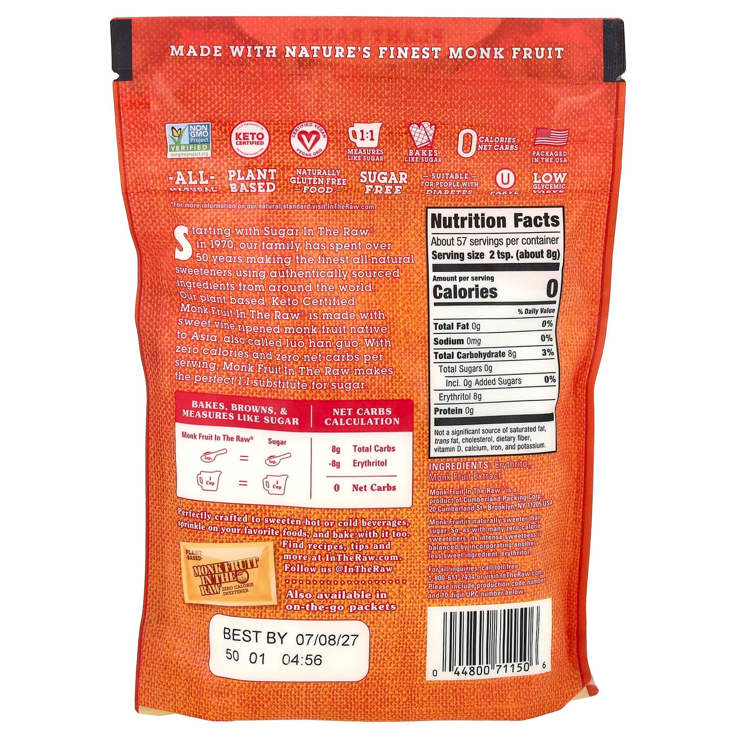 Zero-Calorie Monk Fruit Sweetener by In the Raw, 16 oz (454 g) - Image 2