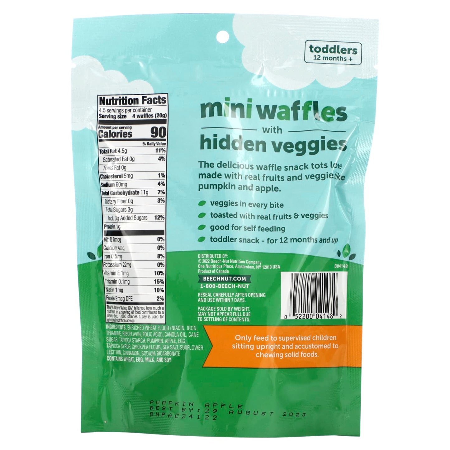 Beech-Nut Mini Waffles with Hidden Veggies for Toddlers 12+ Months - Image 2