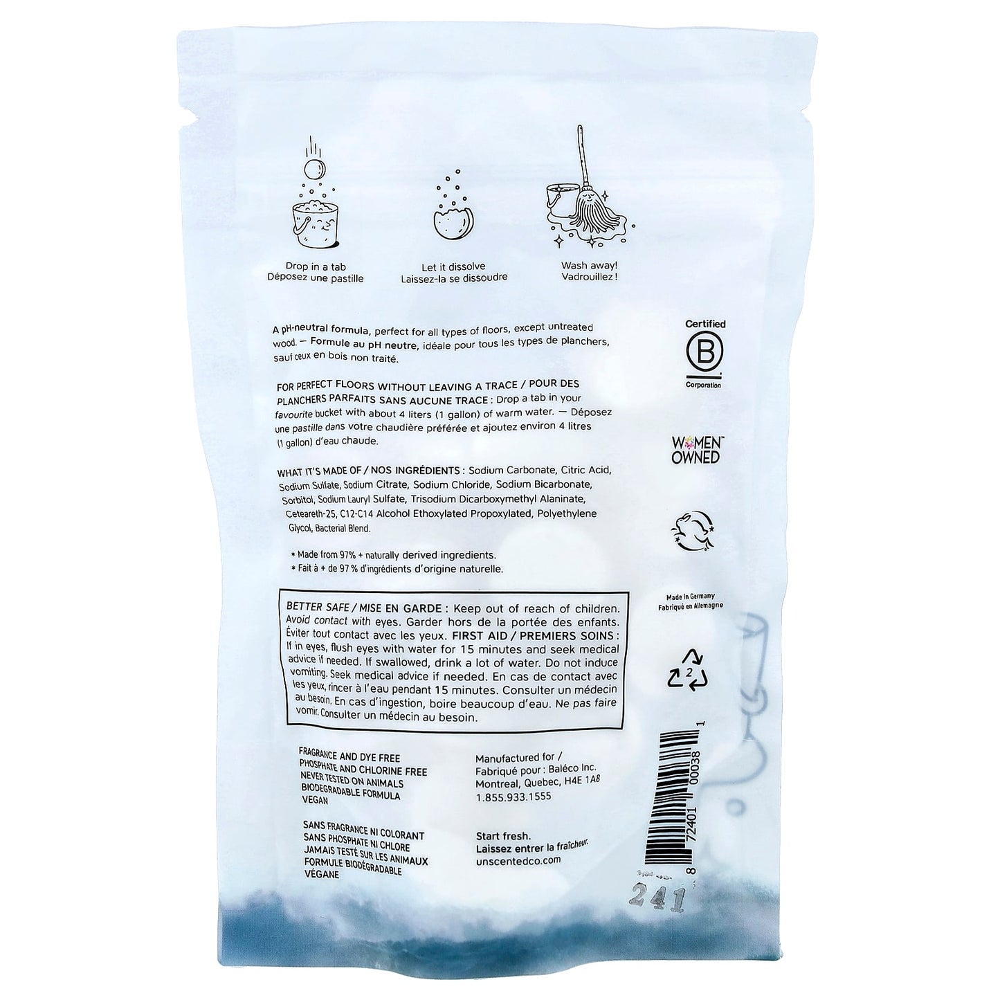 The Unscented Company, Floor Cleaner, 22 Tabs, 4.1 oz (116 g) - Image 2