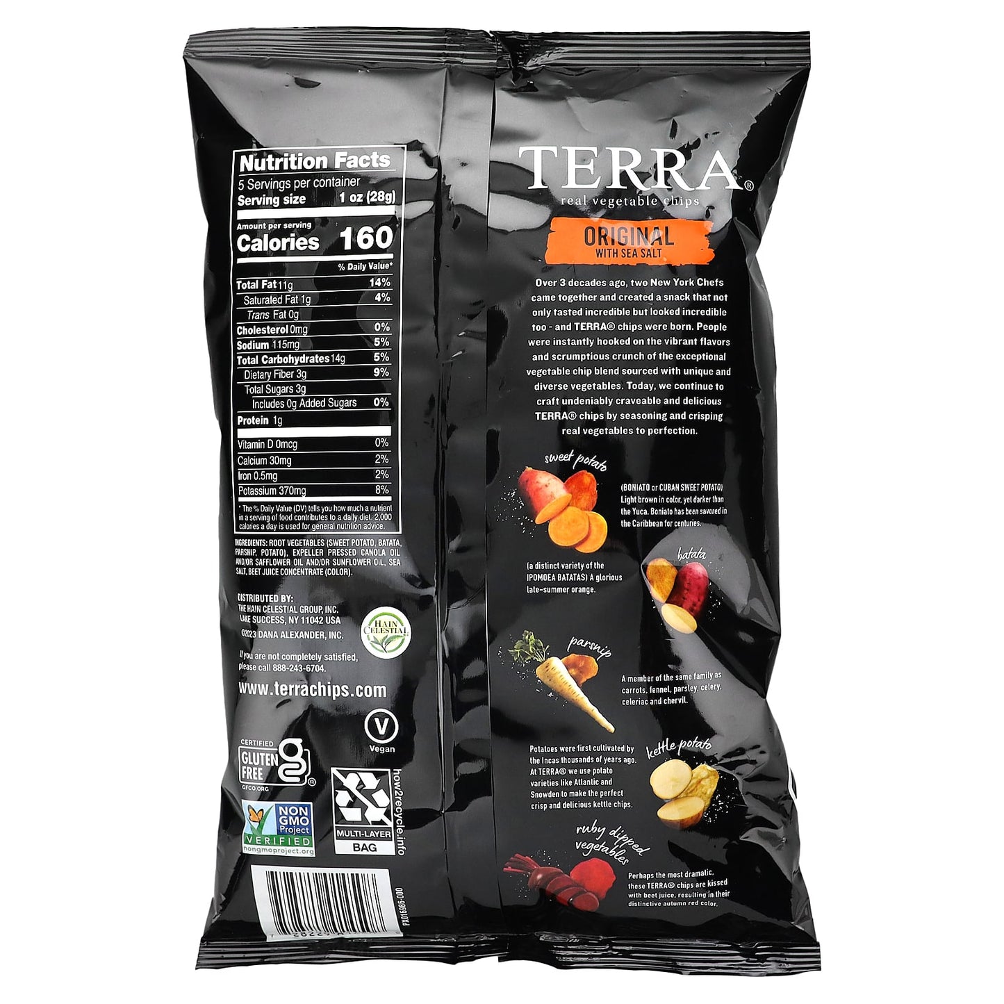 Terra, Real Vegetable Chips, Original With Sea Salt, 5 oz (141 g) - Image 2
