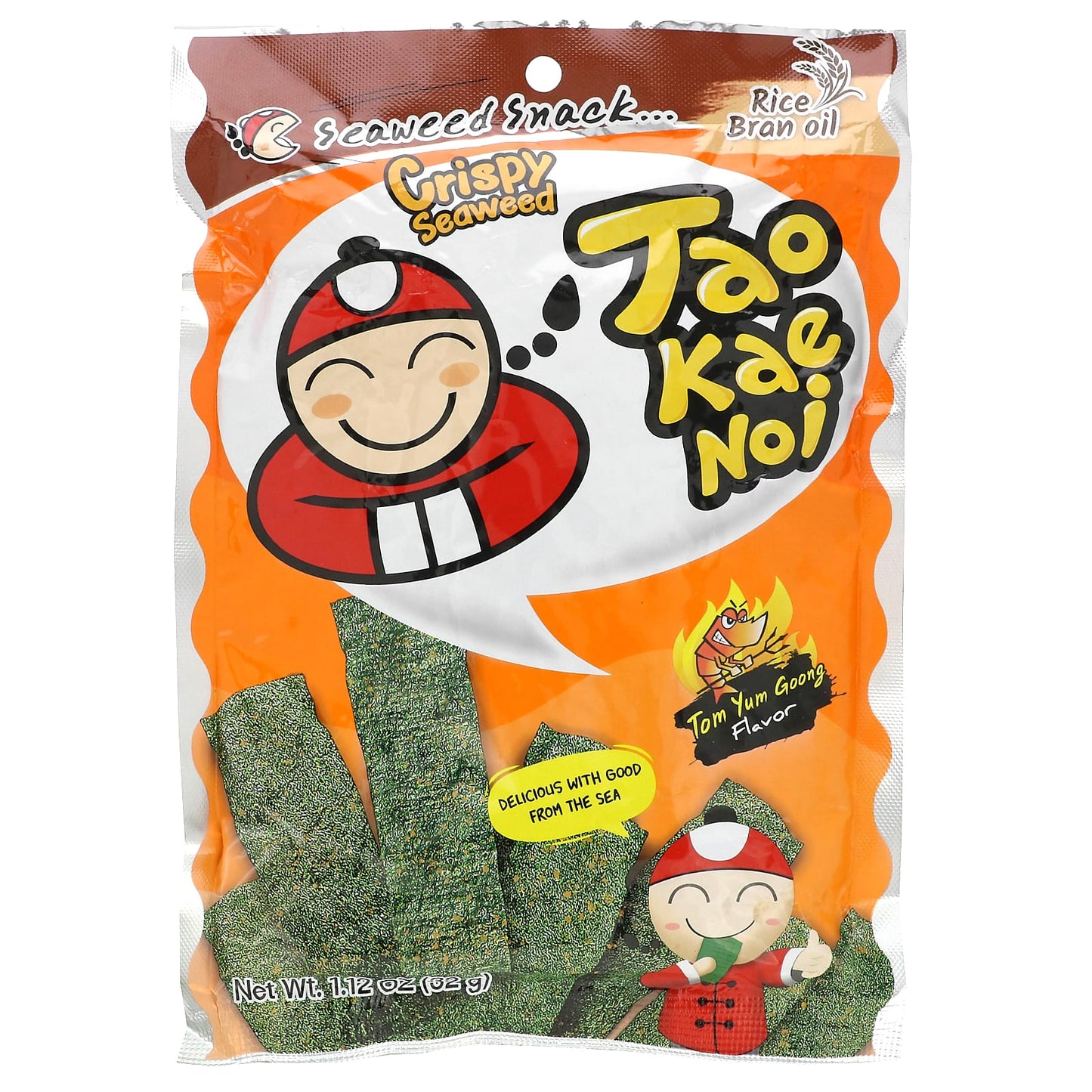Tao Kae Noi, Crispy Seaweed Snack, Tom Yum Goong, 1.12 oz (32 g) - Image 1