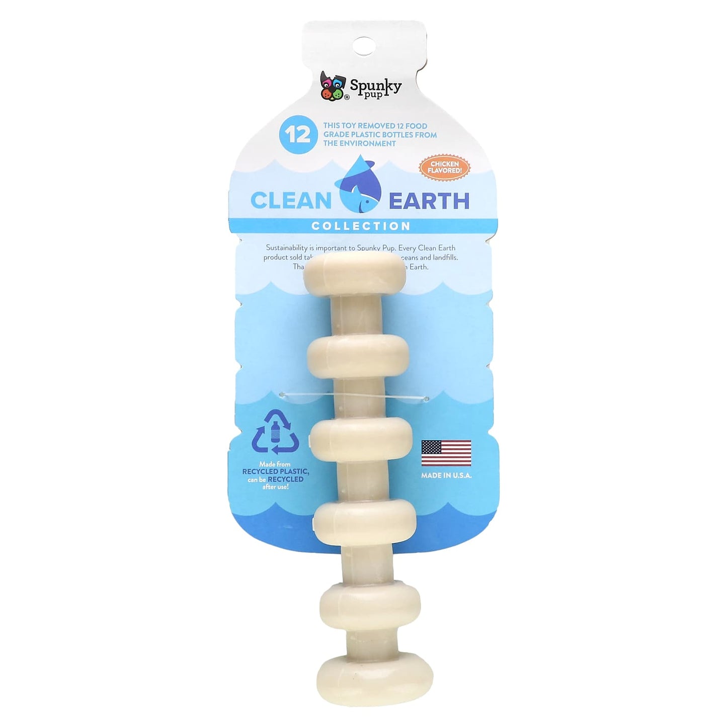 Spunky Pup, Clean Earth Hard Chews, Stick, Chicken, 1 Toy - Image 1