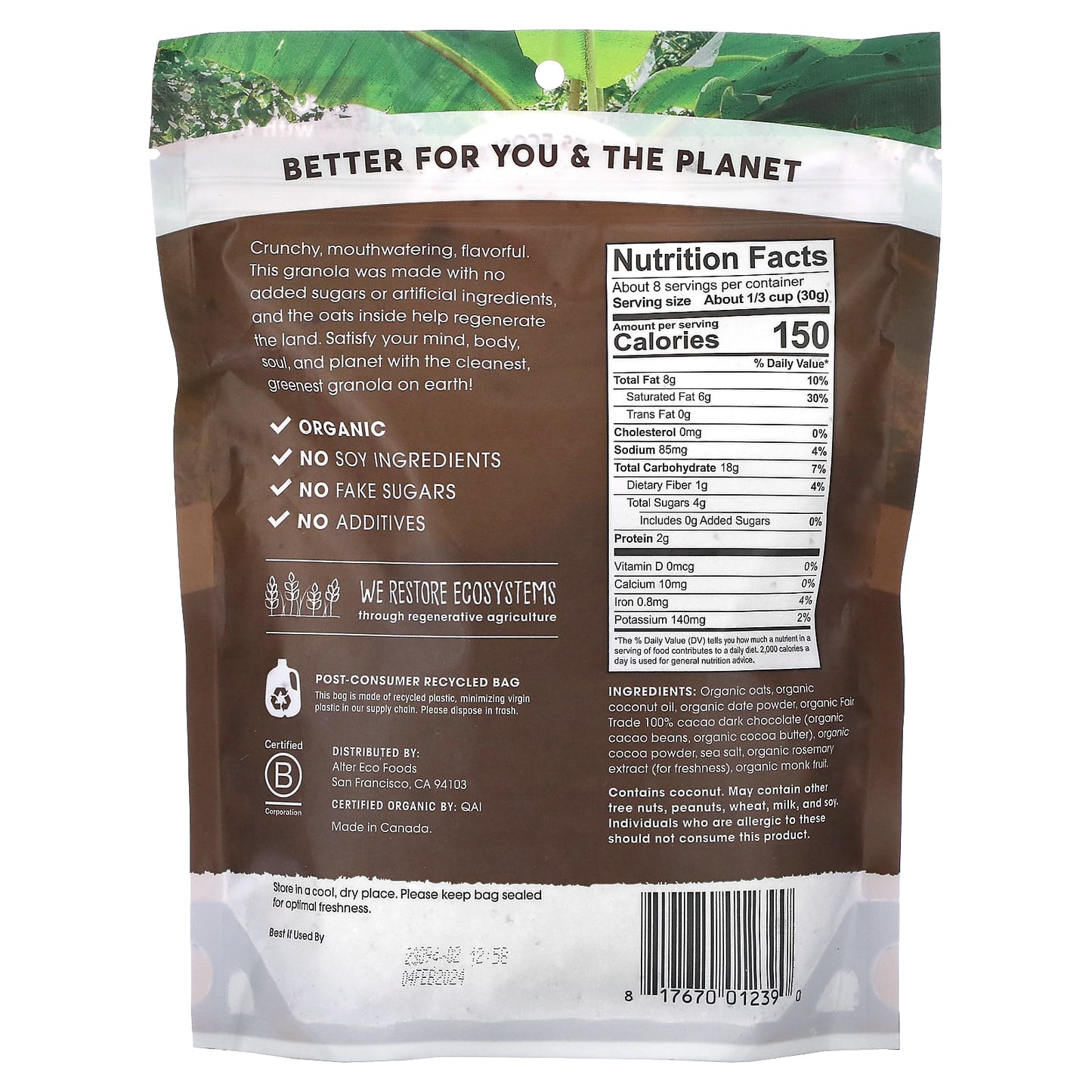 Dark Chocolate Organic Granola by Alter Eco, USDA Organic & Climate Neutral - Image 2