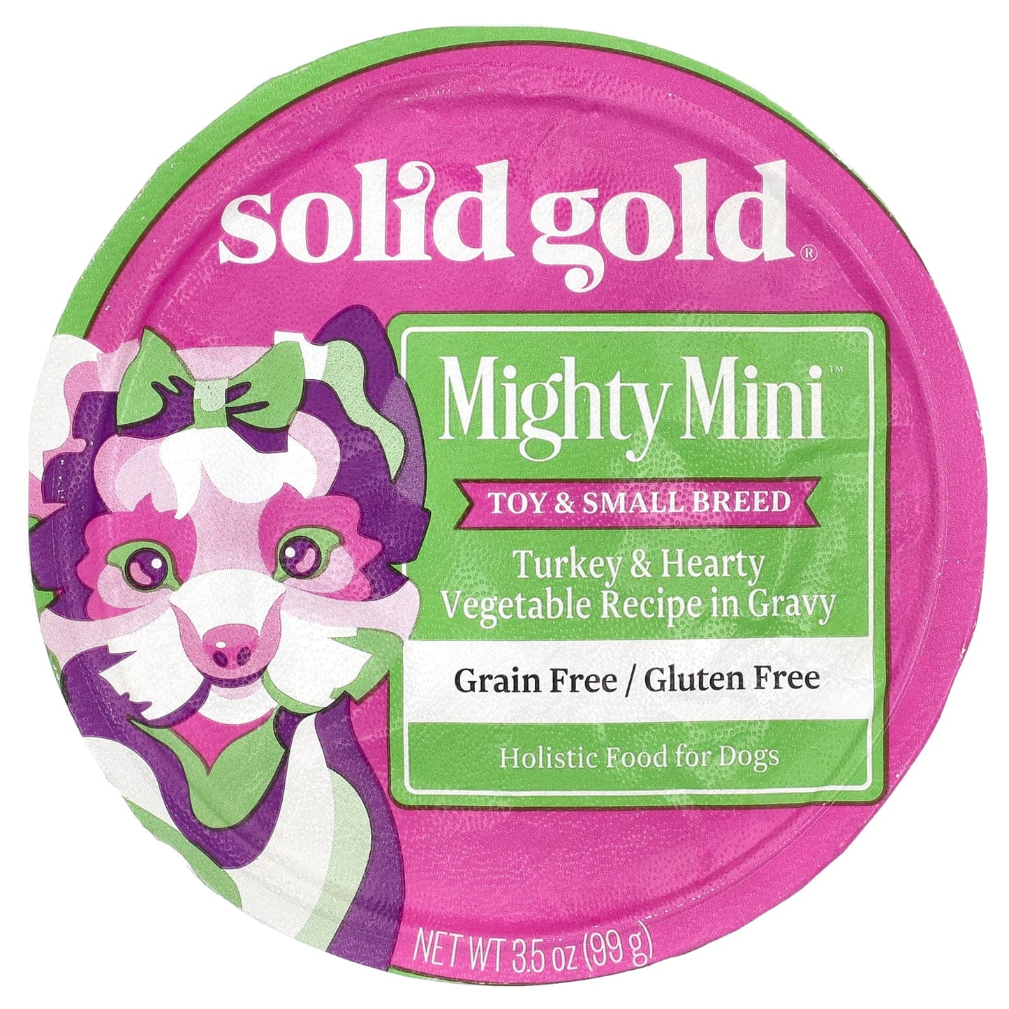 Solid Gold, Mighty Mini™, For Toy & Small Breed Dogs, Turkey & Hearty Vegetable in Gravy, 3.5 oz (99 g) - Image 1