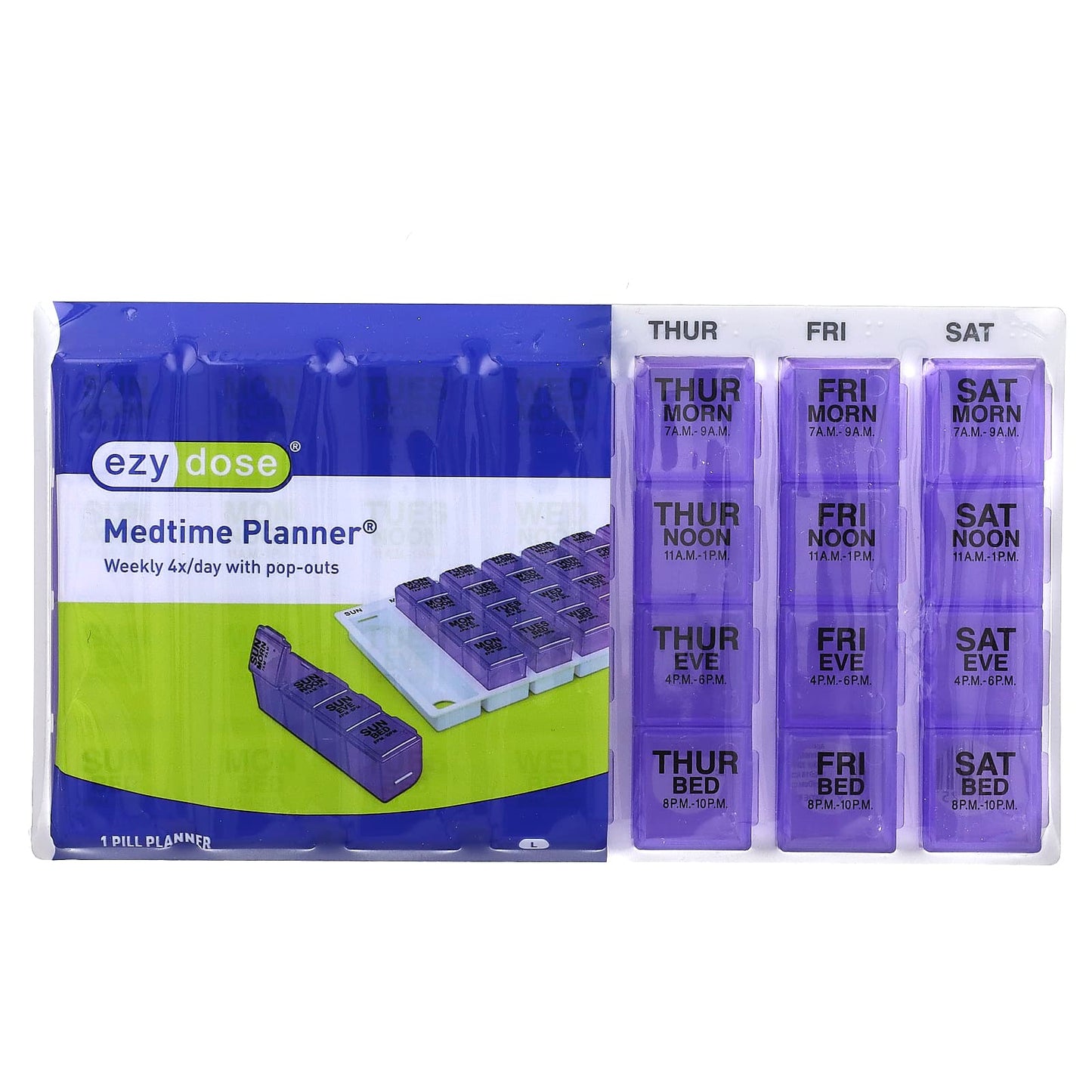 Ezy Dose Large Weekly Pill Planner with Pop-Out Compartments - Image 1