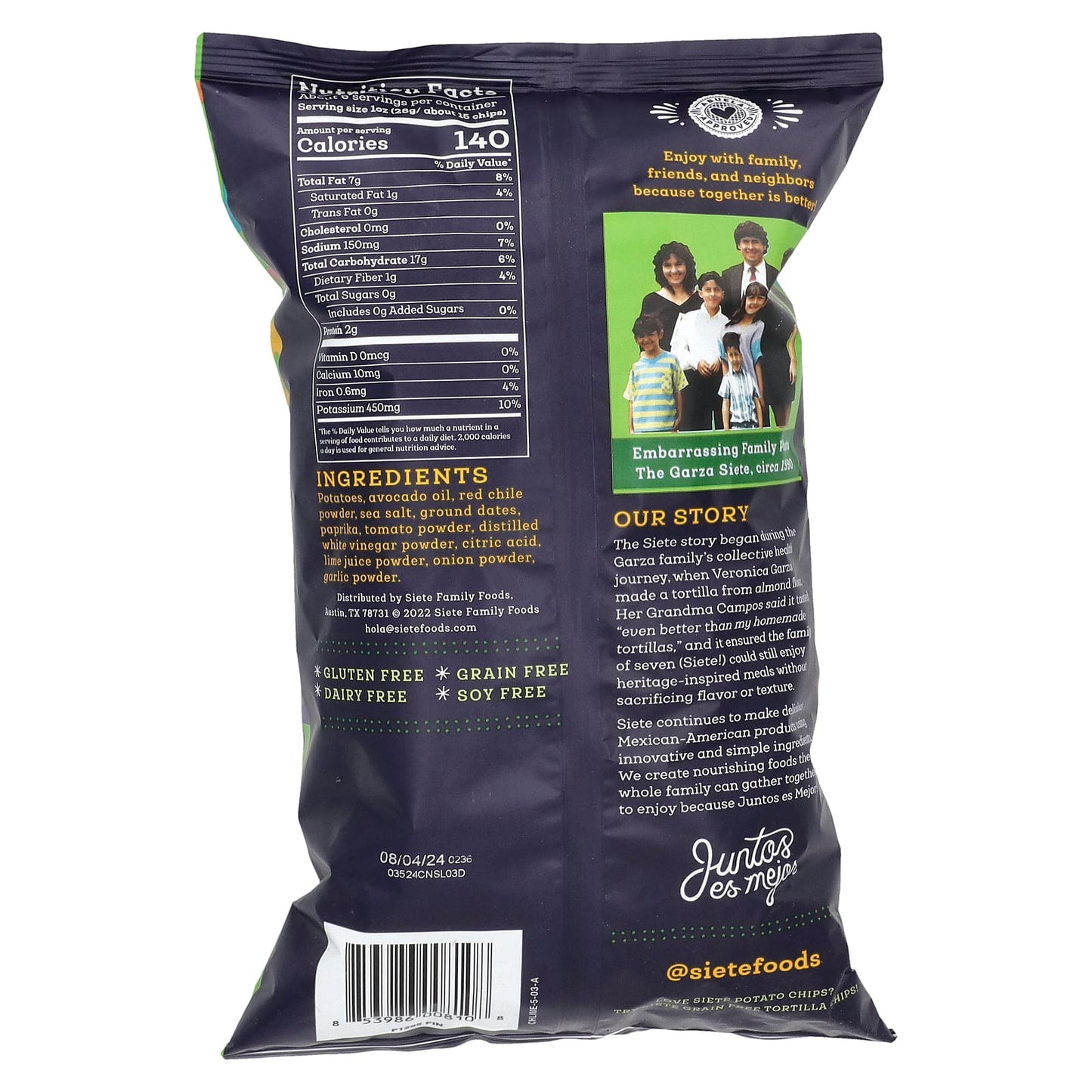 Siete, Potato Chips, Chile Lime, 5.5 oz (156 g) - Image 2