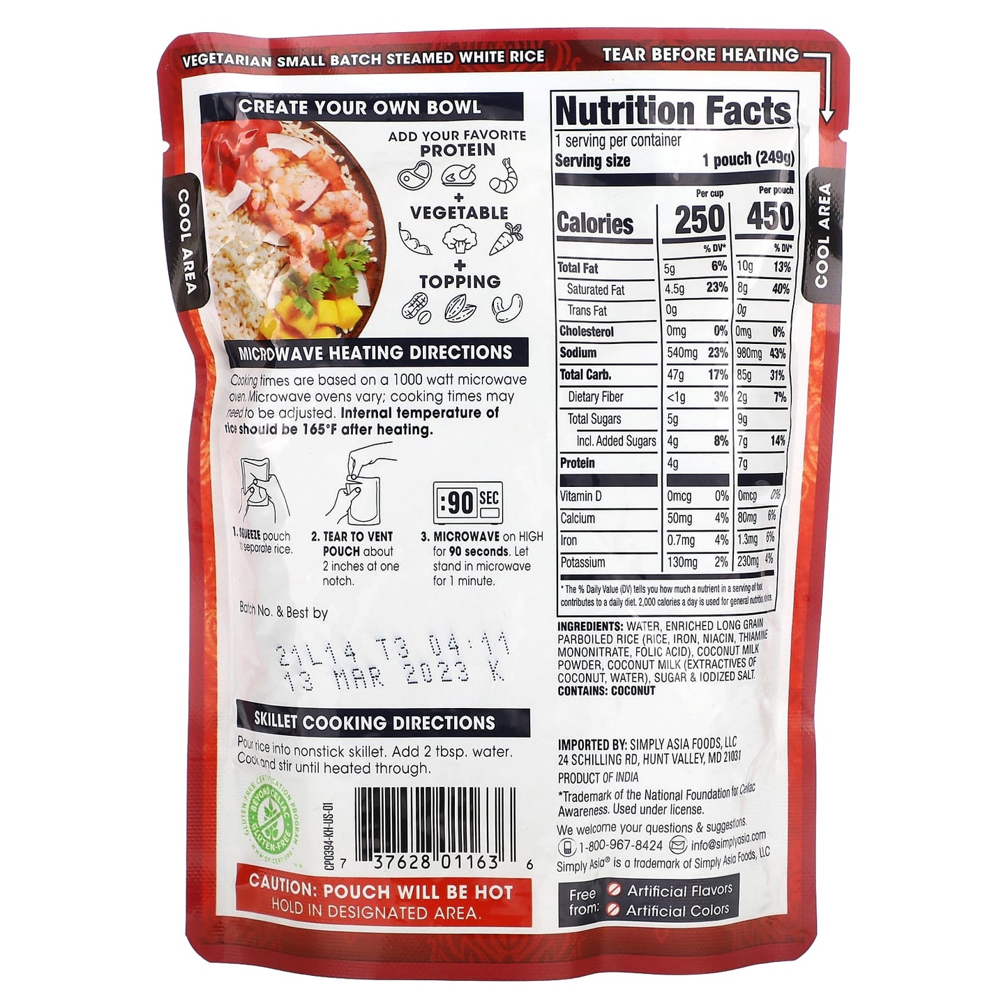 Thai Kitchen, Ready To Heat, Coconut Rice, 8.8 oz (249 g) - Image 2