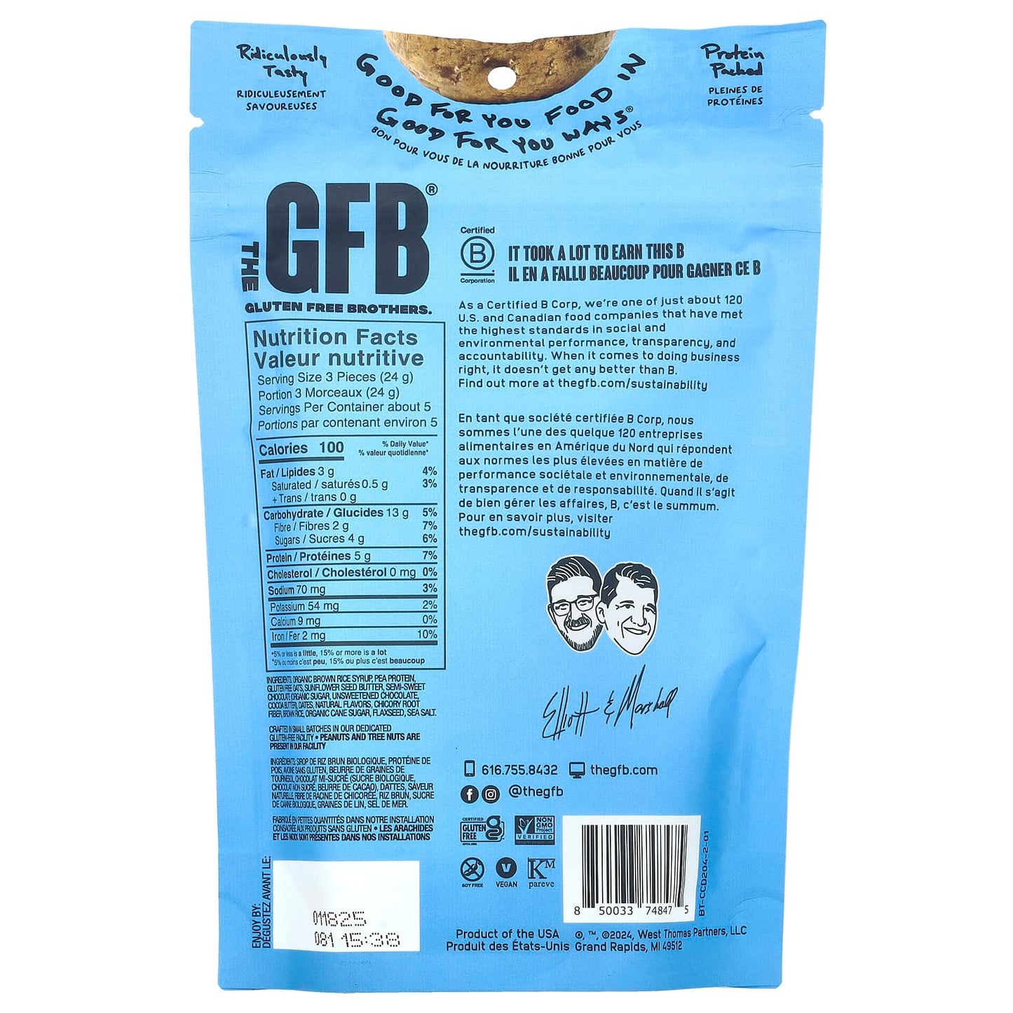 The GFB, Gluten Free Cookie Bites, Chocolate Chip Cookie Dough, 113 g - Image 2