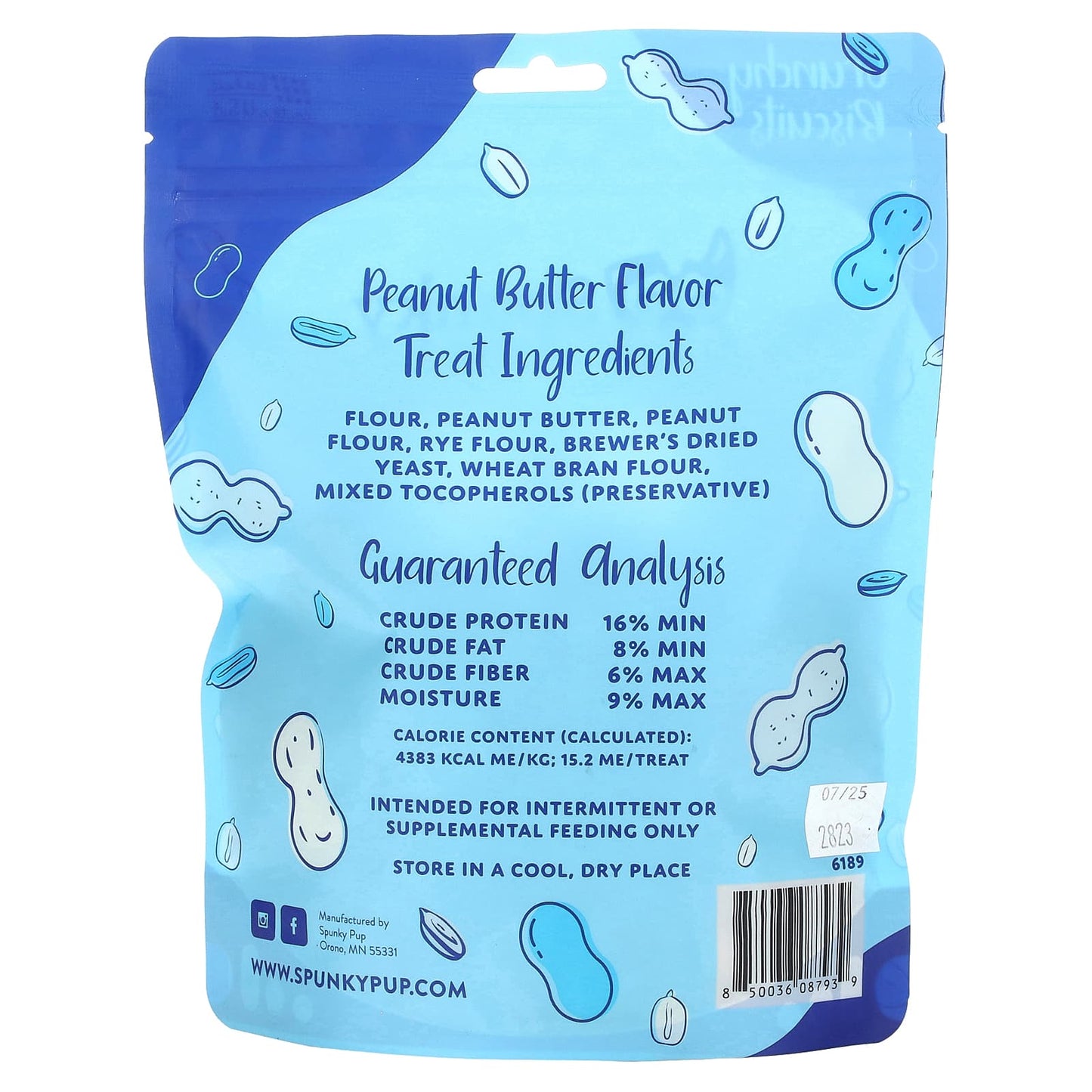 Spunky Pup, All Natural Dog Treats, Crunchy Biscuits, Peanut Butter Crunch , 10 oz (283 g) - Image 2