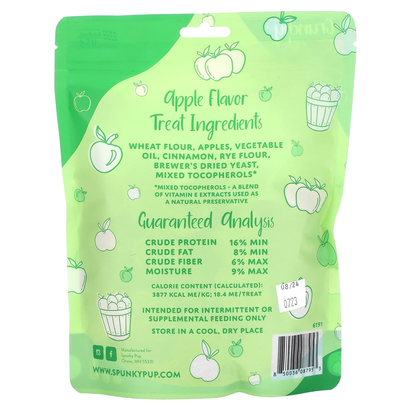 Spunky Pup, All Natural Dog Treats, Crunchy Biscuits, Apple Fritter , 10 oz (283 g) - Image 2