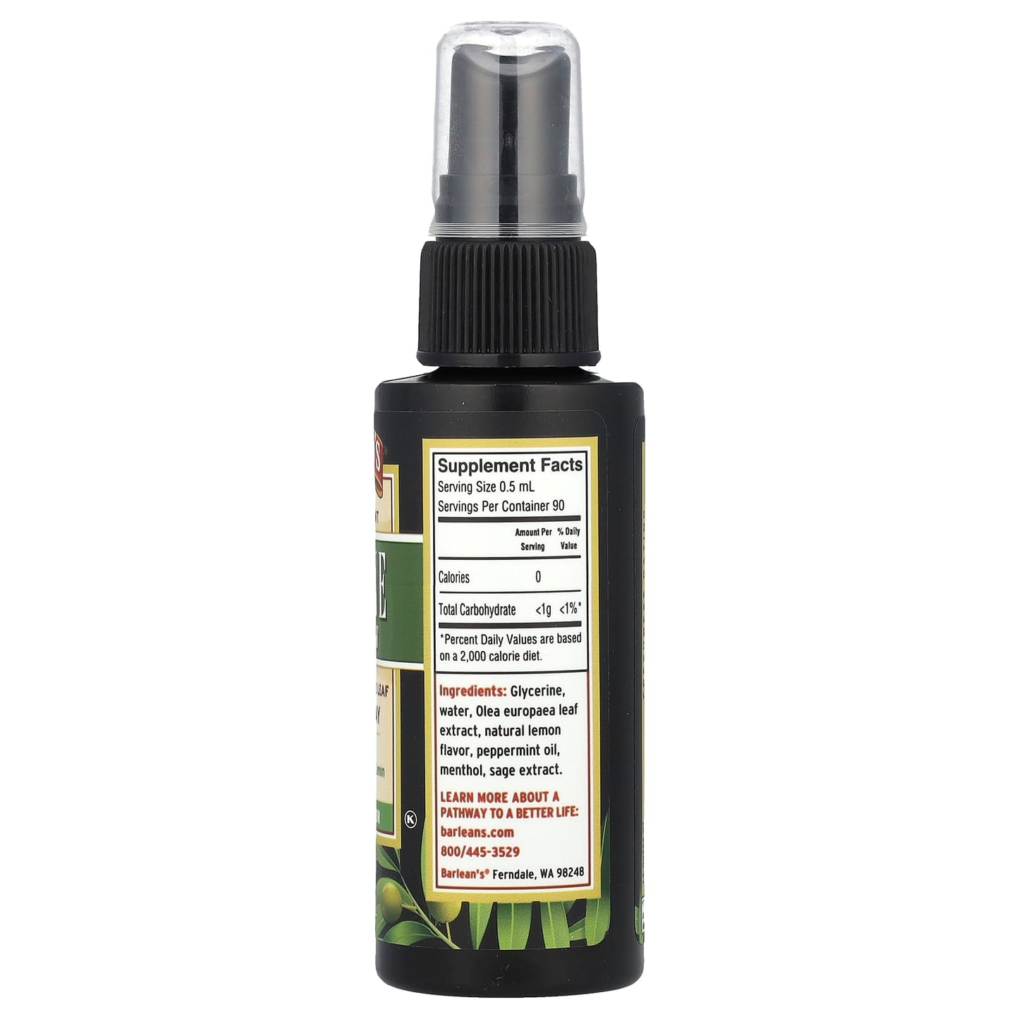 Barlean's Immune Support Olive Leaf Throat Spray, Peppermint, 45ml - Image 2