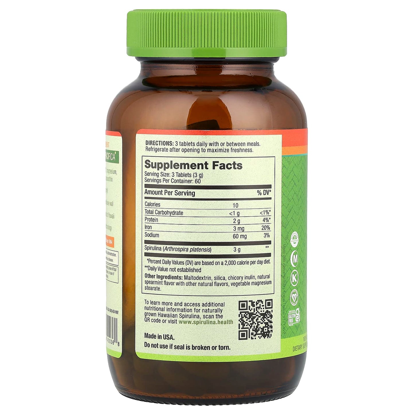 Nutrex Hawaii, Pure Hawaiian Spirulina®, Spearmint, 180 Tablets (1,000 mg per Tablet)