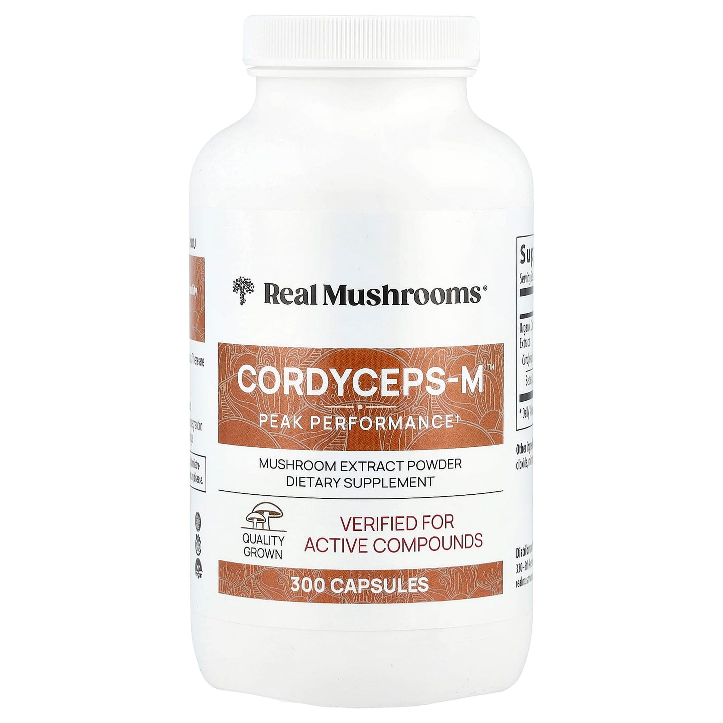 Real Mushrooms, Cordyceps-M™, Mushroom Extract Powder, 300 Capsules - Image 1