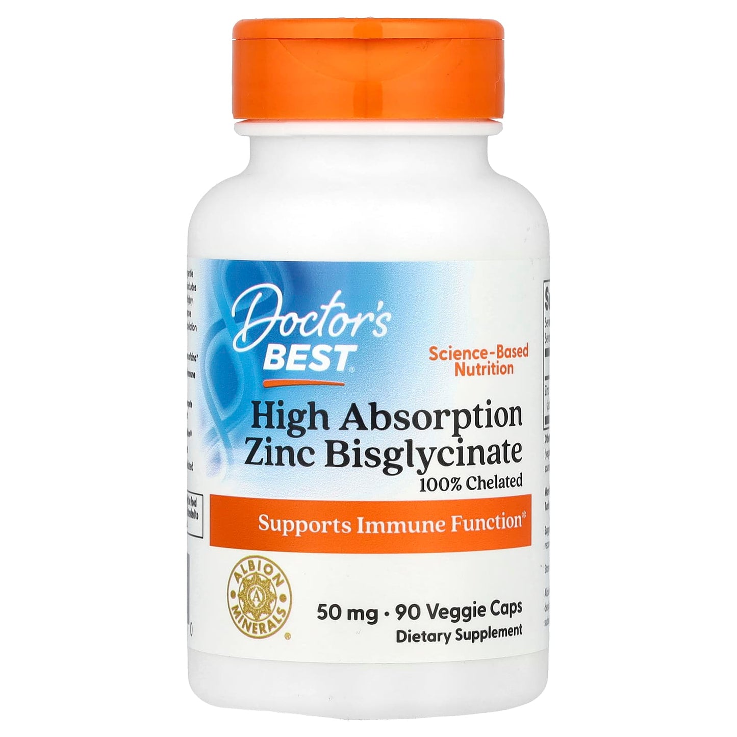 Boost Immune Function with Doctor's Best Zinc Bisglycinate, 90 Veggie Caps - Image 1