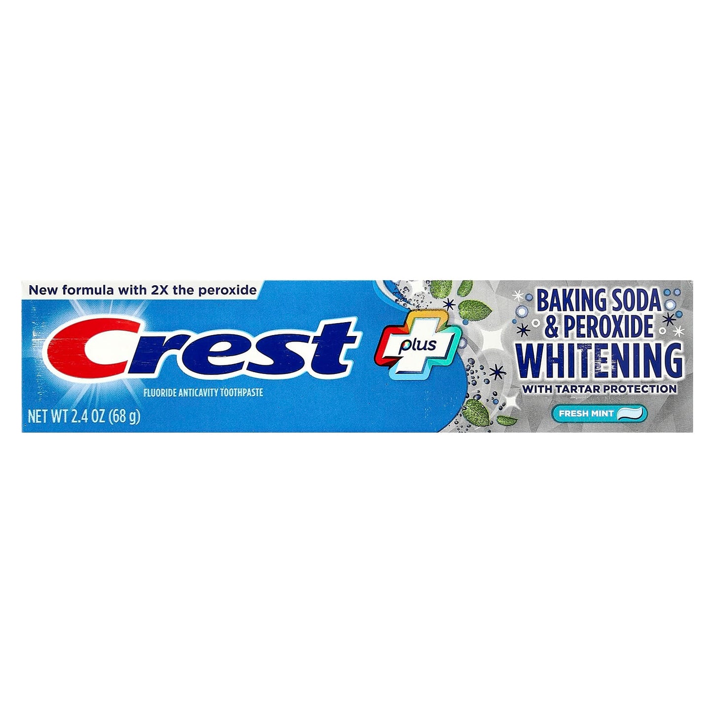 Crest Plus Baking Soda & Peroxide Whitening Toothpaste | Fresh Mint 2.4 oz - Image 2