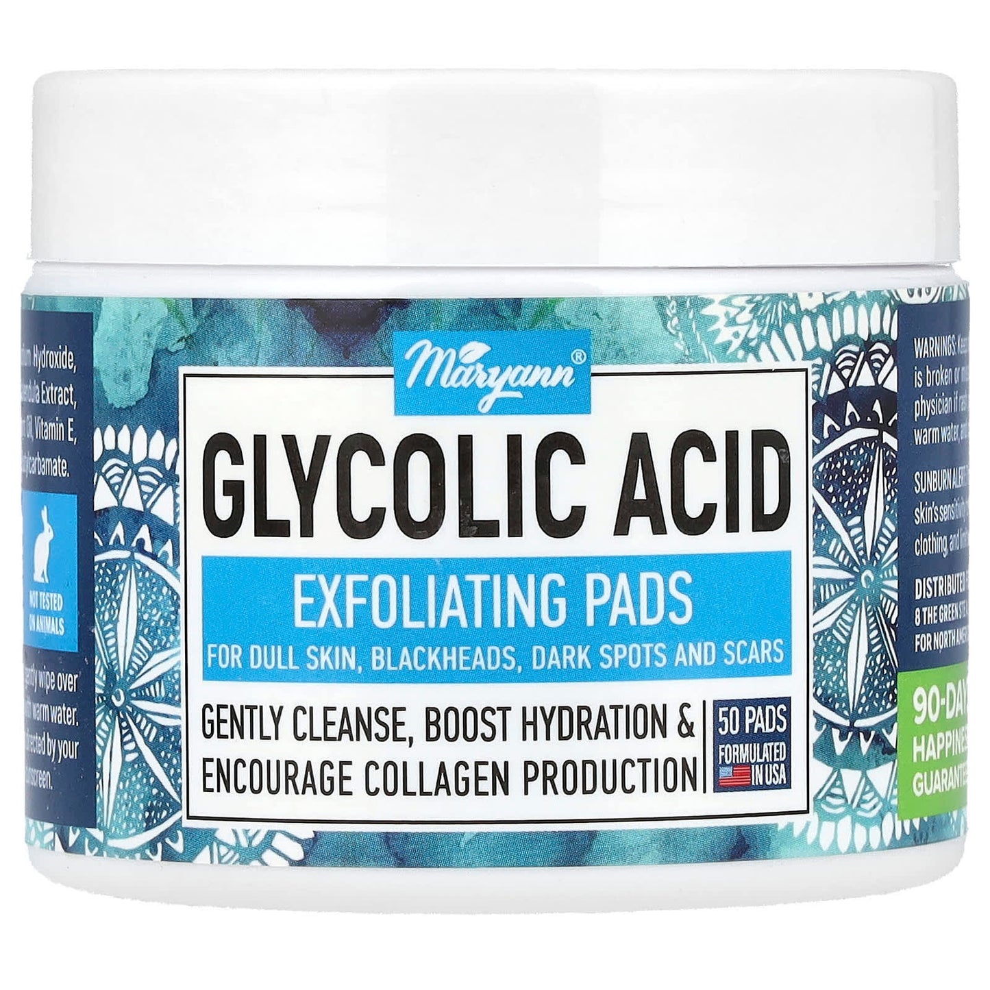 MaryAnn Organics, Glycolic Acid Exfoliating Pads, 50 Pads - Image 1