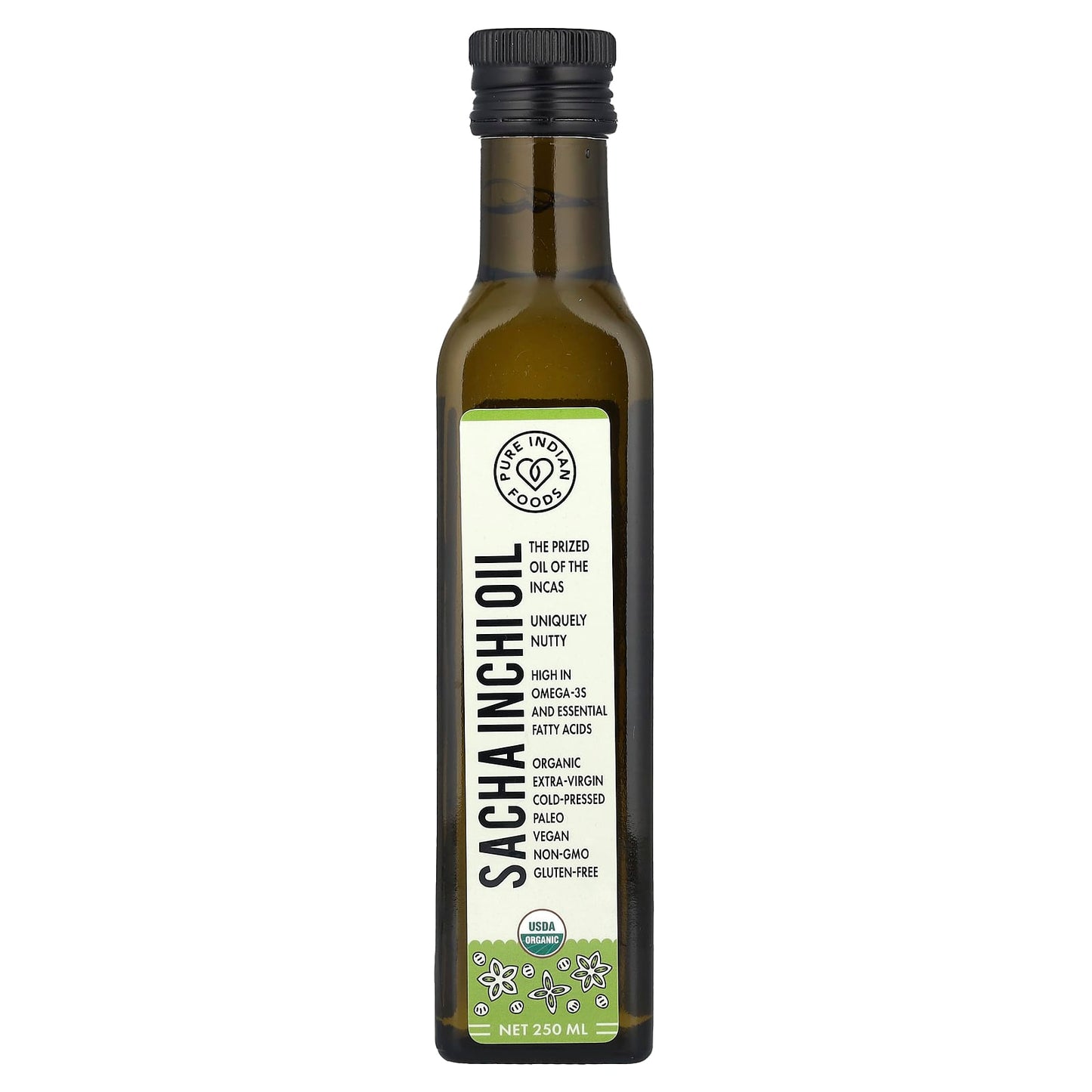Pure Indian Foods, Organic Cold Pressed Extra-Virgin Sacha Inchi Oil, 250 ml - Image 1