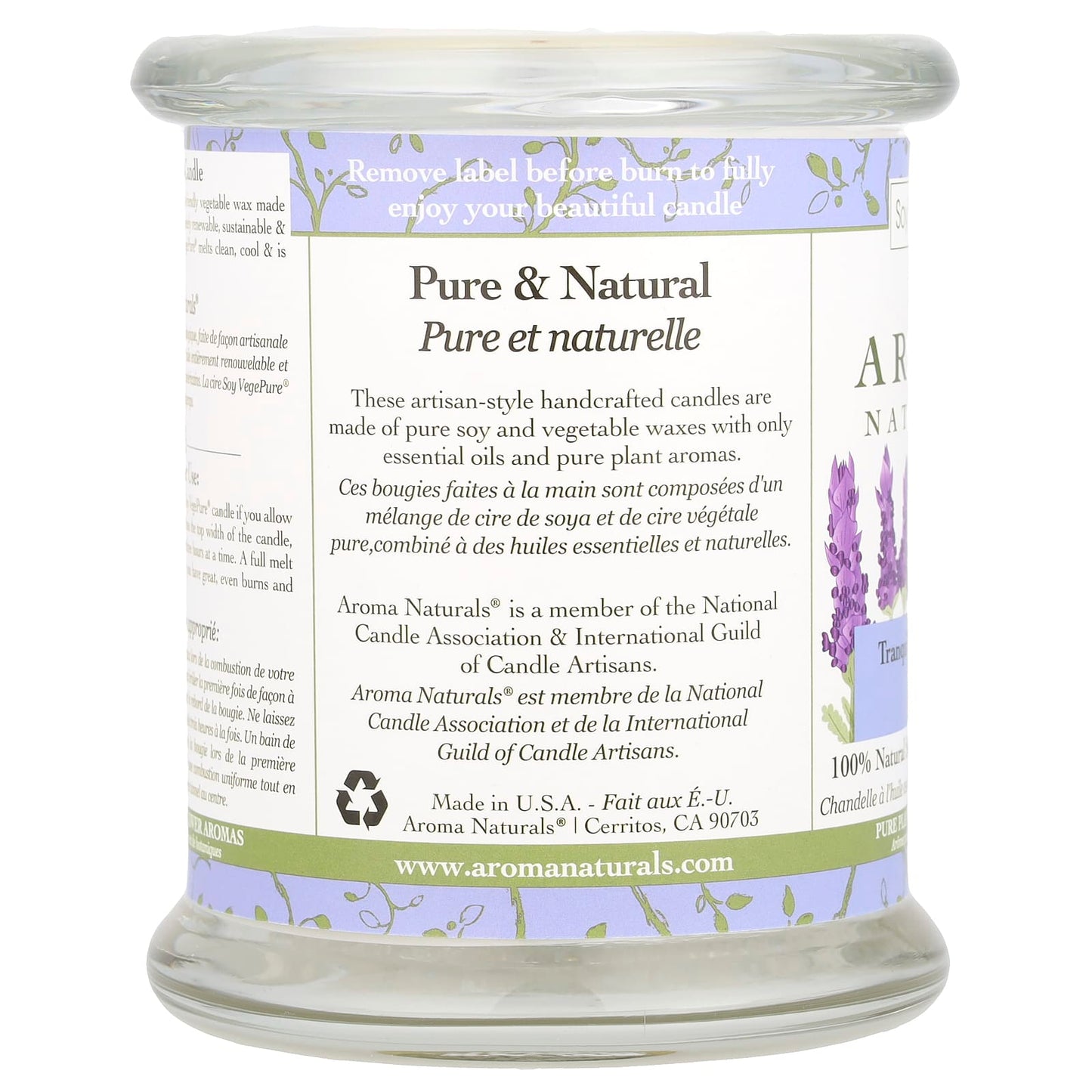 Tranquil Lavender Soy Candle | Natural Essential Oil Soy Wax | 45hr Burn - Image 2
