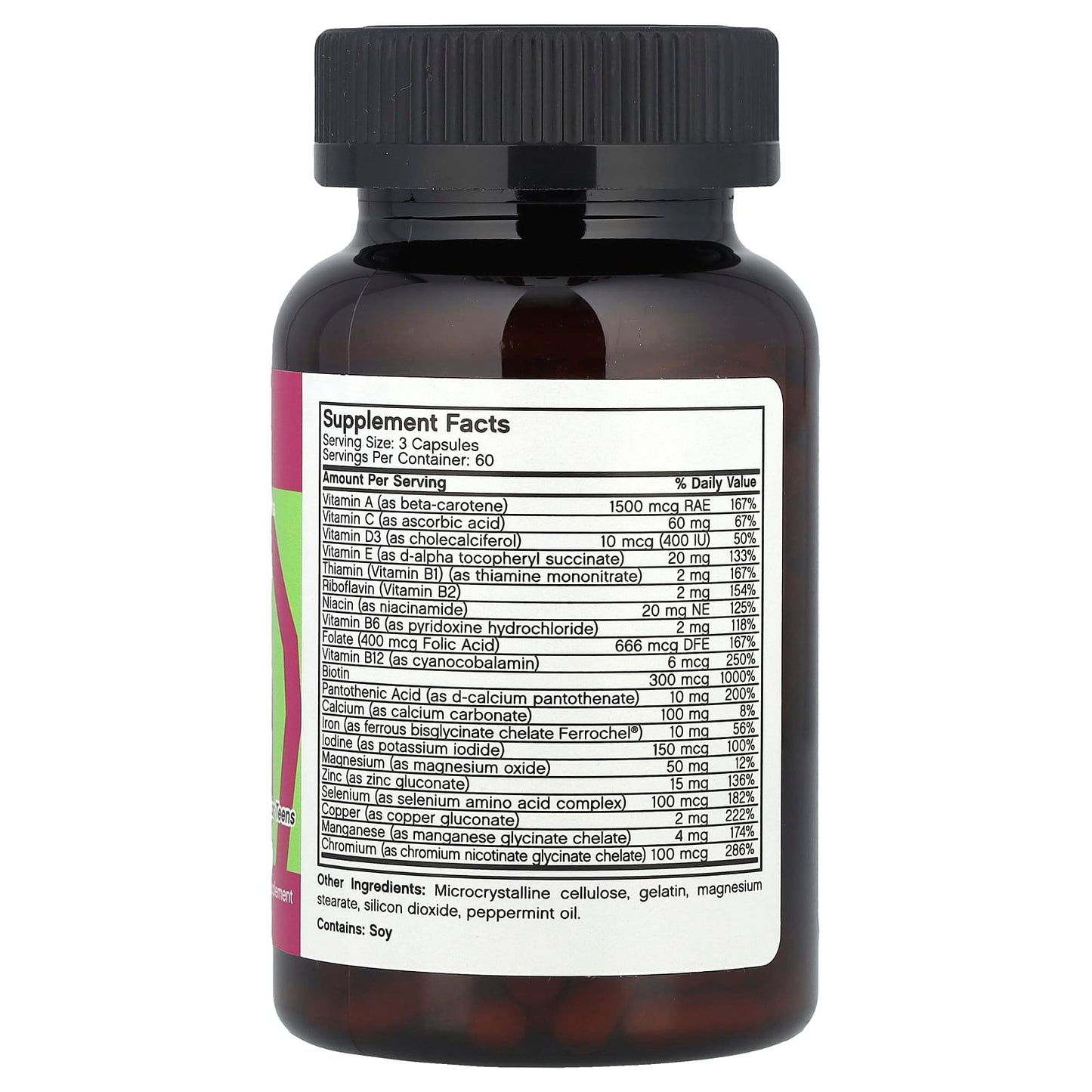 Futurebiotics M.V. Teen Multi-Vitamin Capsules for Teens & Adults - 180 Count - Image 2