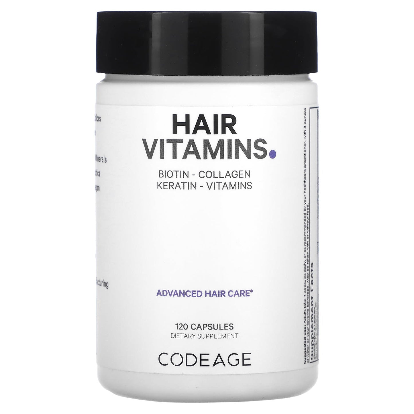 Codeage Hair Vitamins & Capsules for Stronger Hair Growth - 120 Capsules - Image 1
