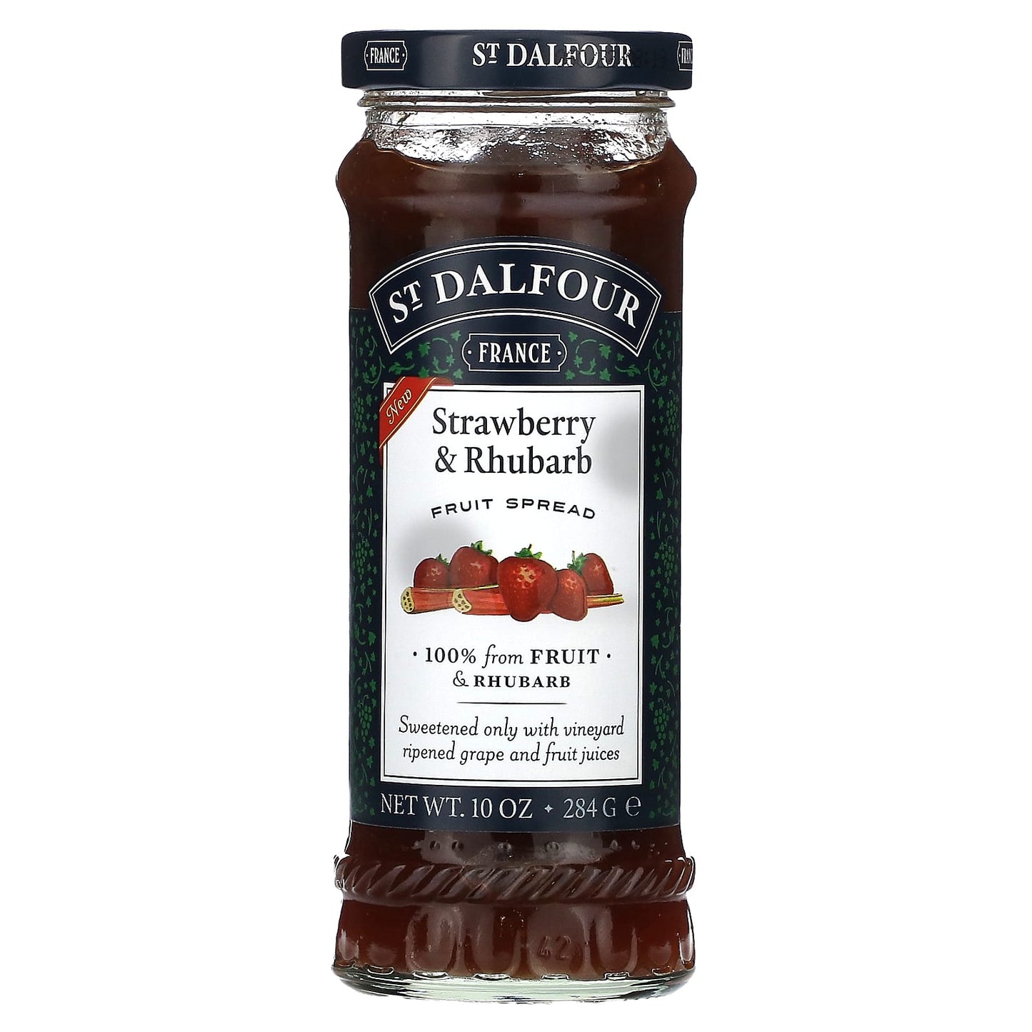 St. Dalfour, Strawberry & Rhubarb Fruit Spread , 10 oz (284 g) - Image 1