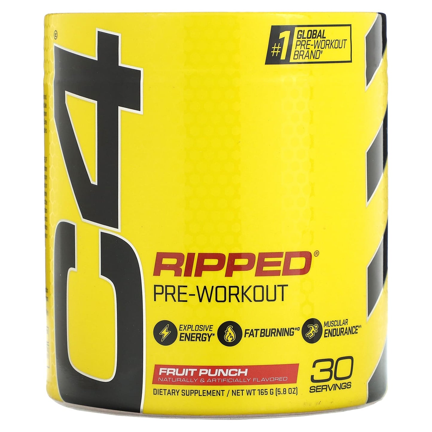 C4 Ripped Fruit Punch Pre-Workout for Energy & Fat Burning - Image 1