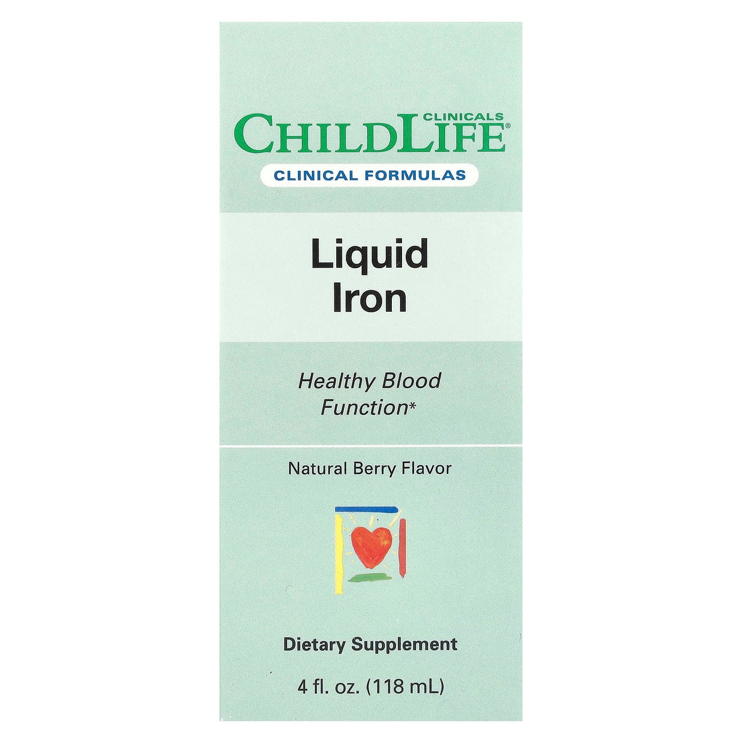 ChildLife Clinics Liquid Iron for Kids, Natural Berry, 4 fl oz (118 ml) - Image 1