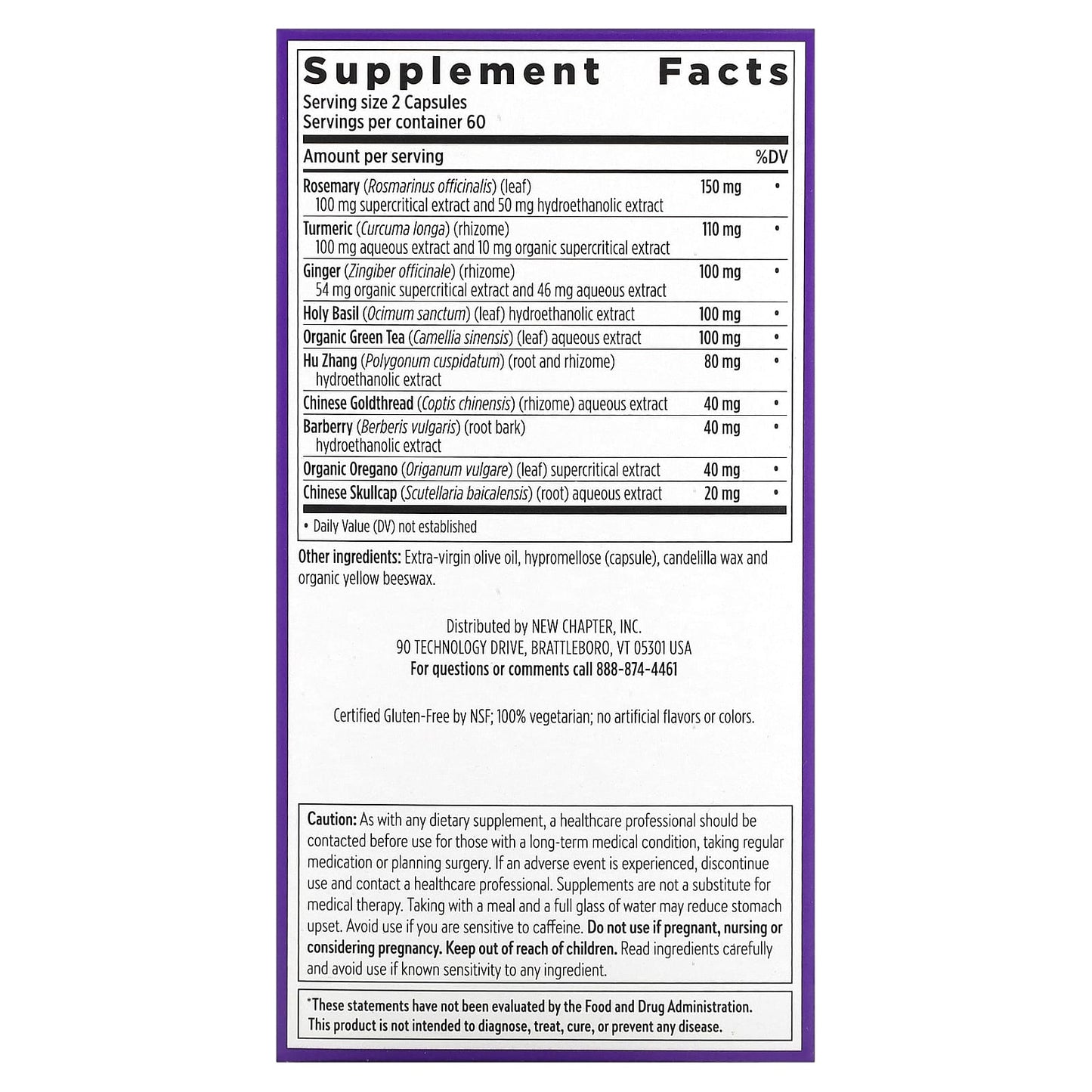 New Chapter, Zyflamend™, 120 Vegetarian Capsules - Image 2