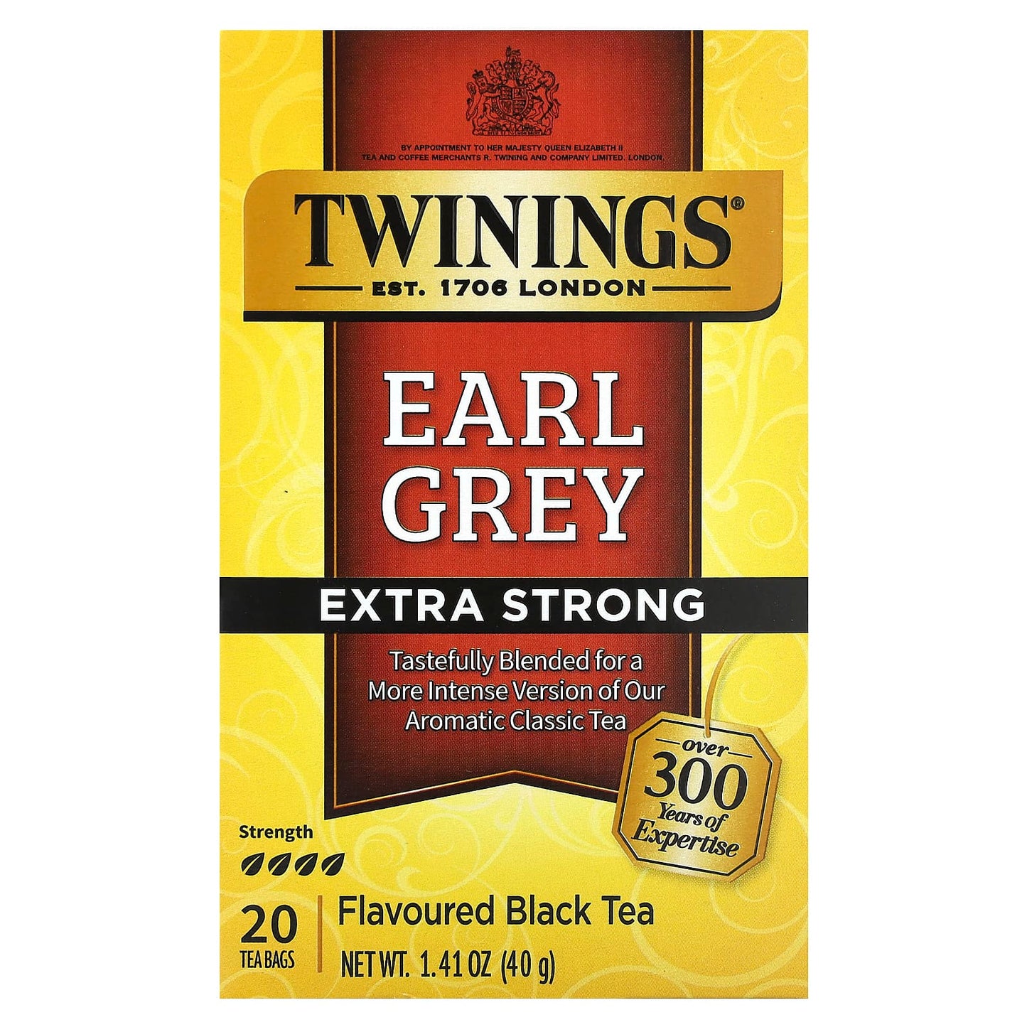 Twinings, Black Tea, Earl Grey, Extra Strong, 20 Tea Bags, 1.41 oz (40 g) - Image 1