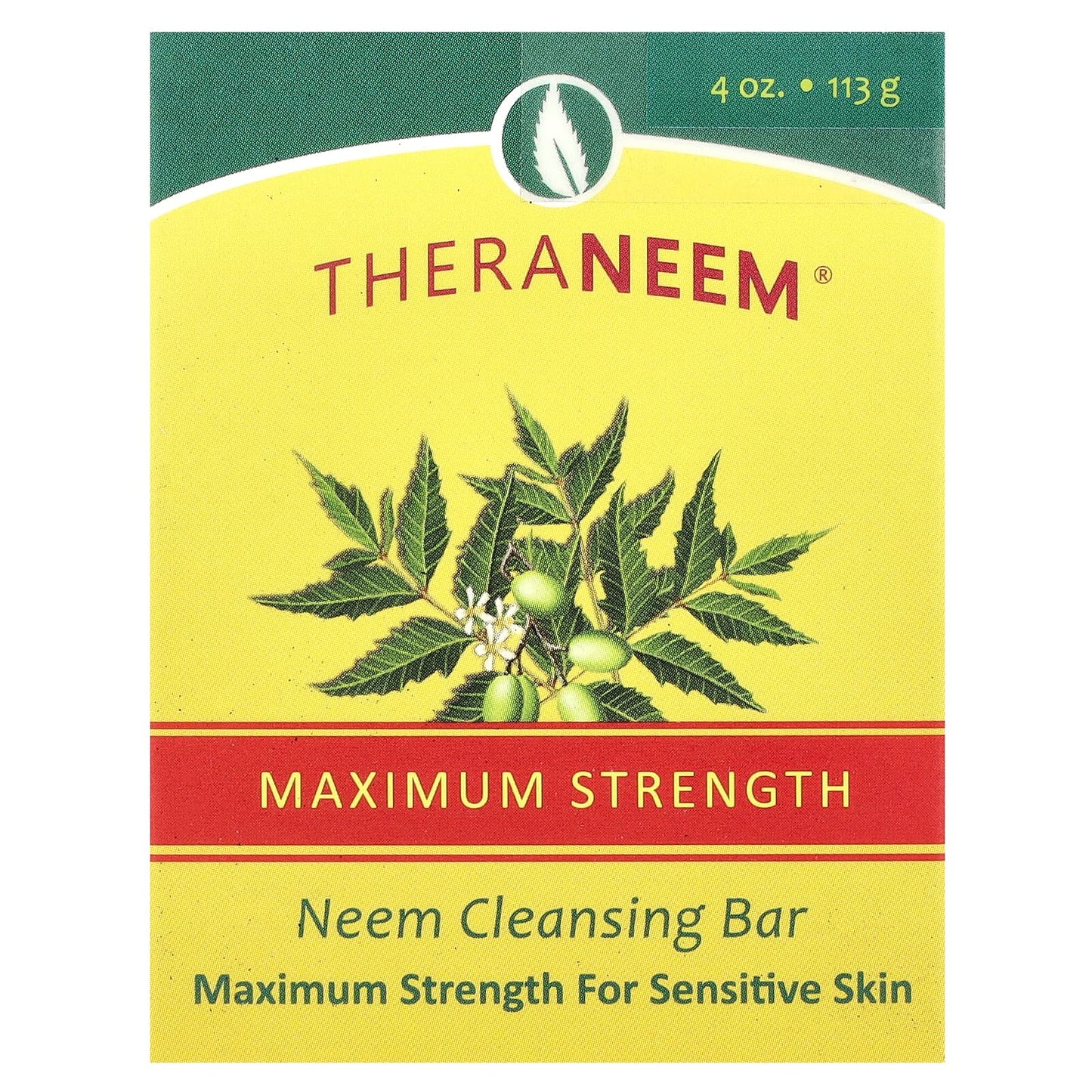Organix South, TheraNeem®, Neem Cleansing Bar, Maximum Strength, For Sensitive Skin, 4 oz (113 g) - Image 1