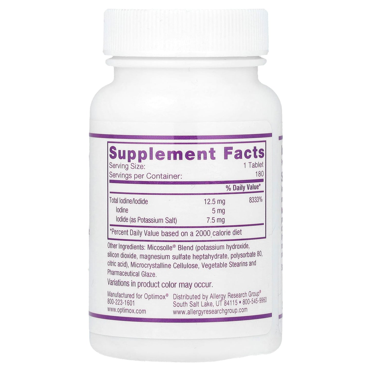 Optimox, Iodoral®, IOD 12.5, 12.5 mg, 180 Tablets - Image 2